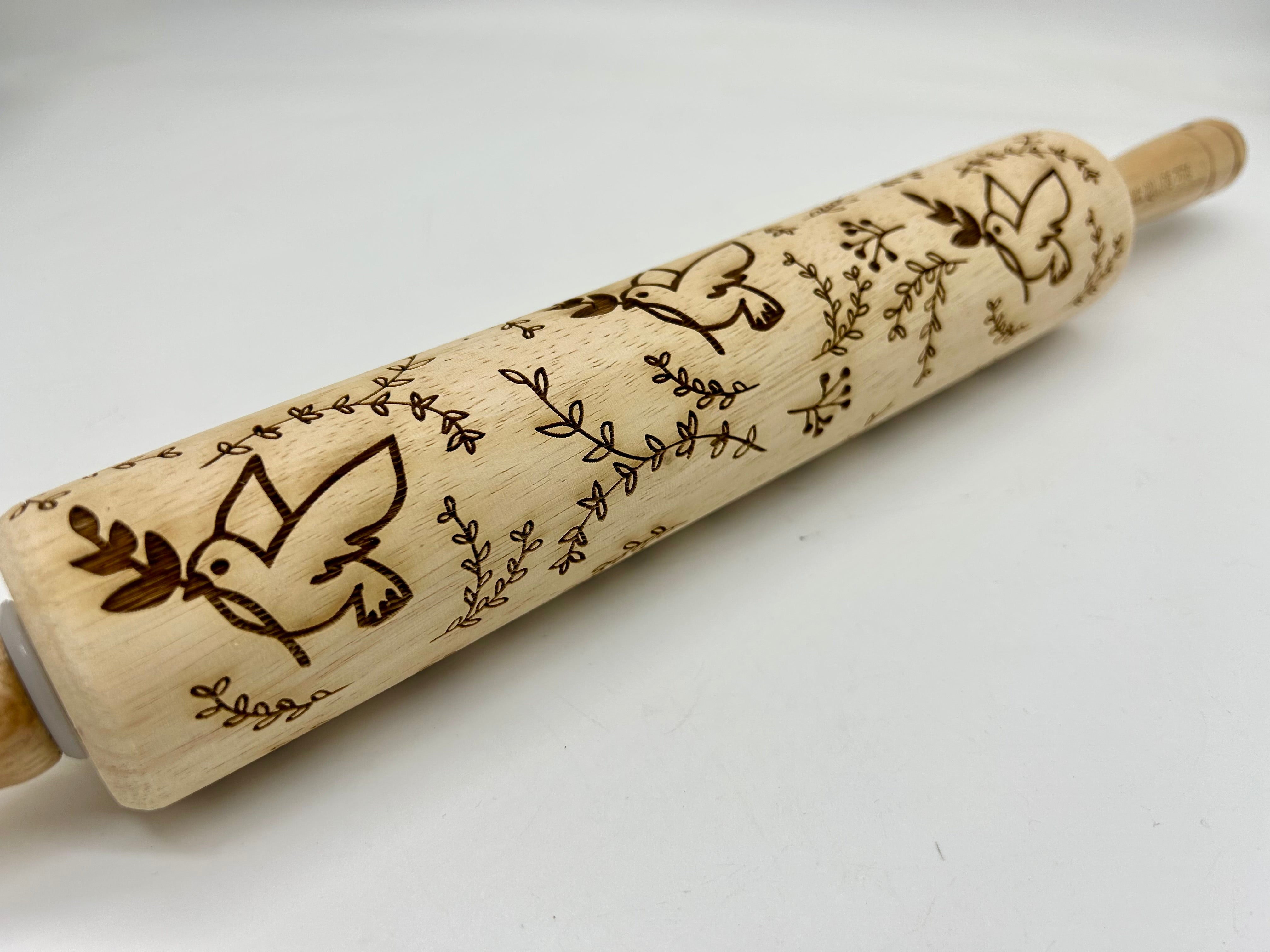 Christmas Doves Embossed Rolling Pin