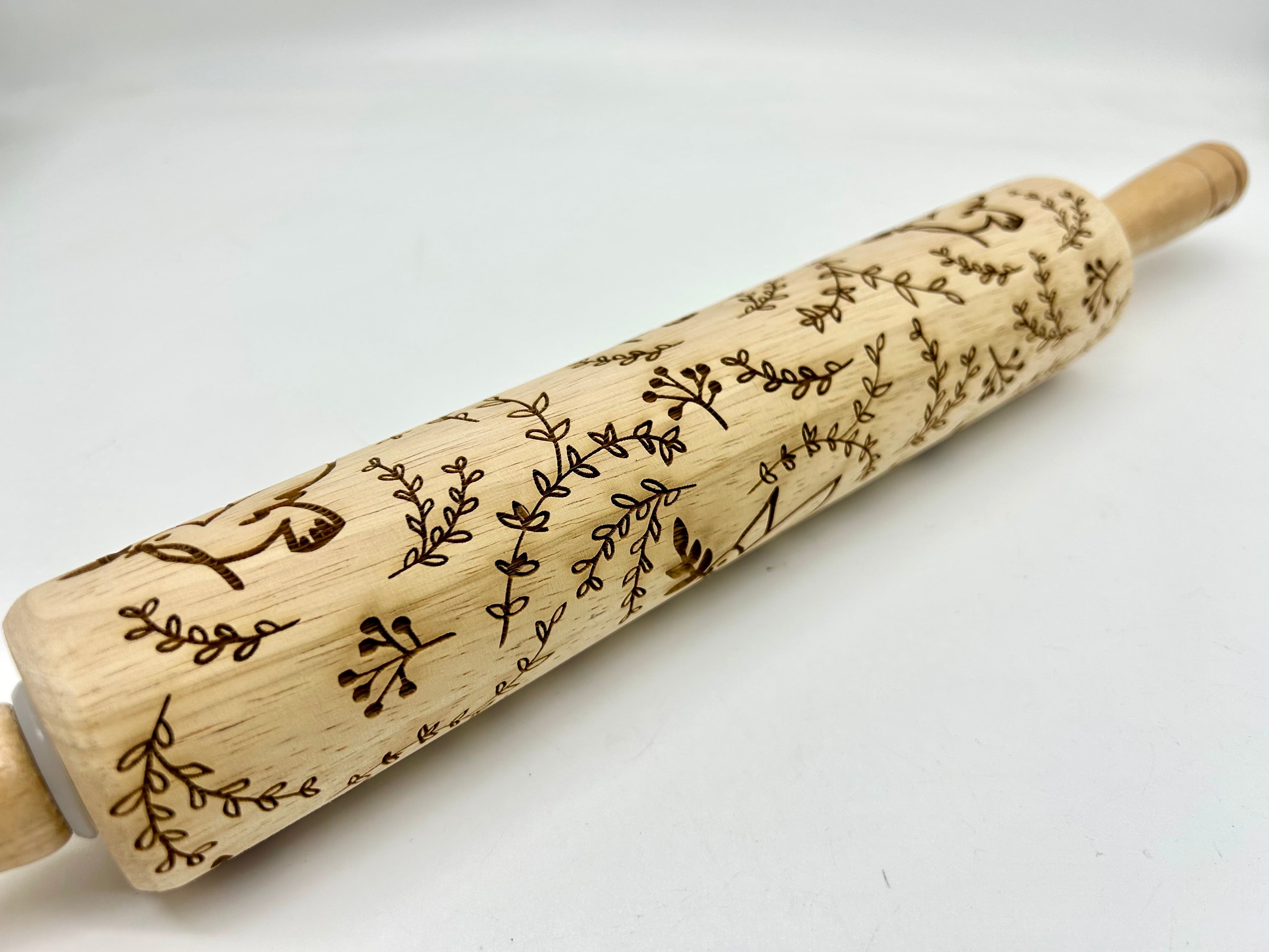 Christmas Doves Embossed Rolling Pin