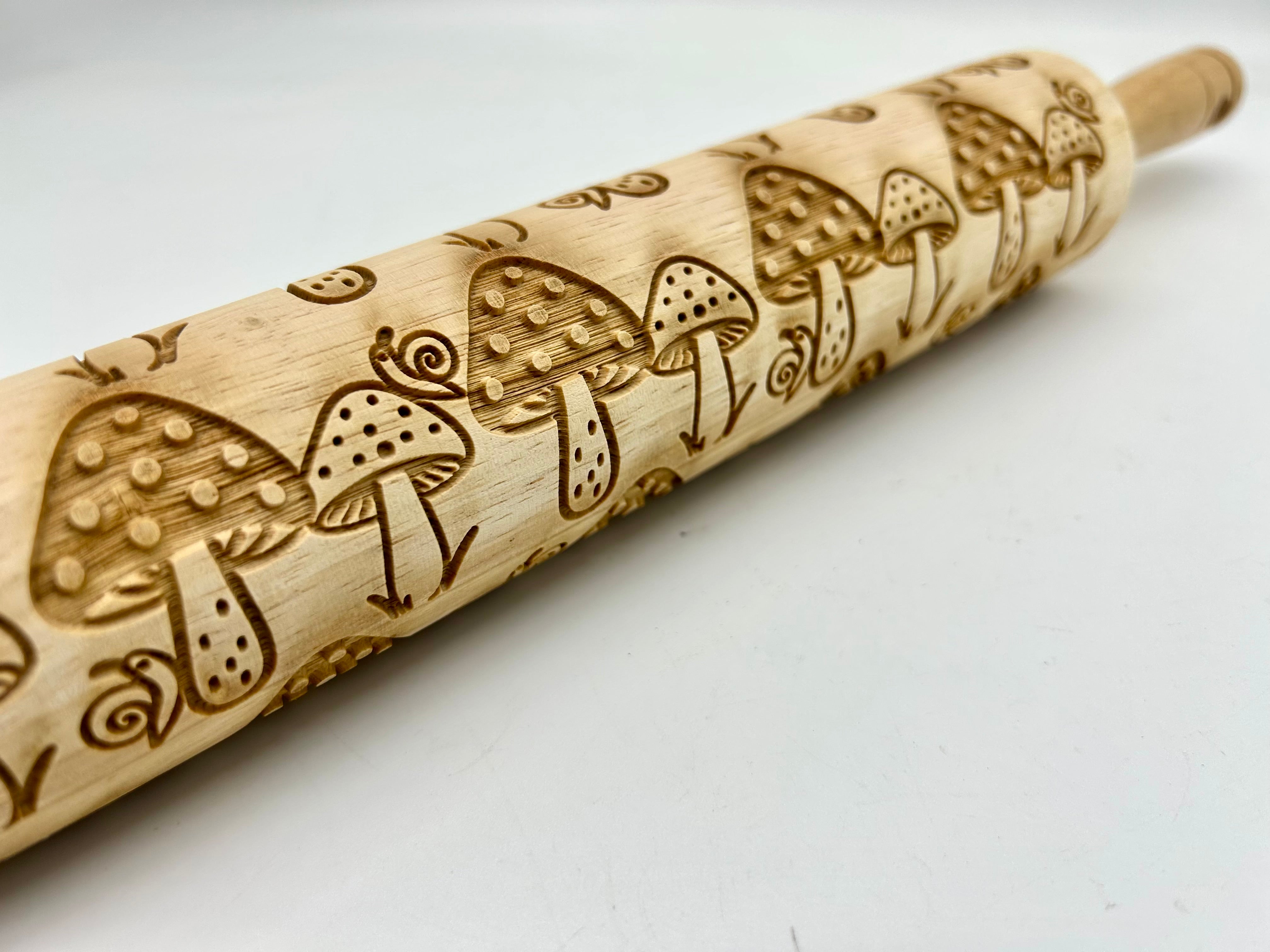 Mushroom Meander Embossed Rolling Pin