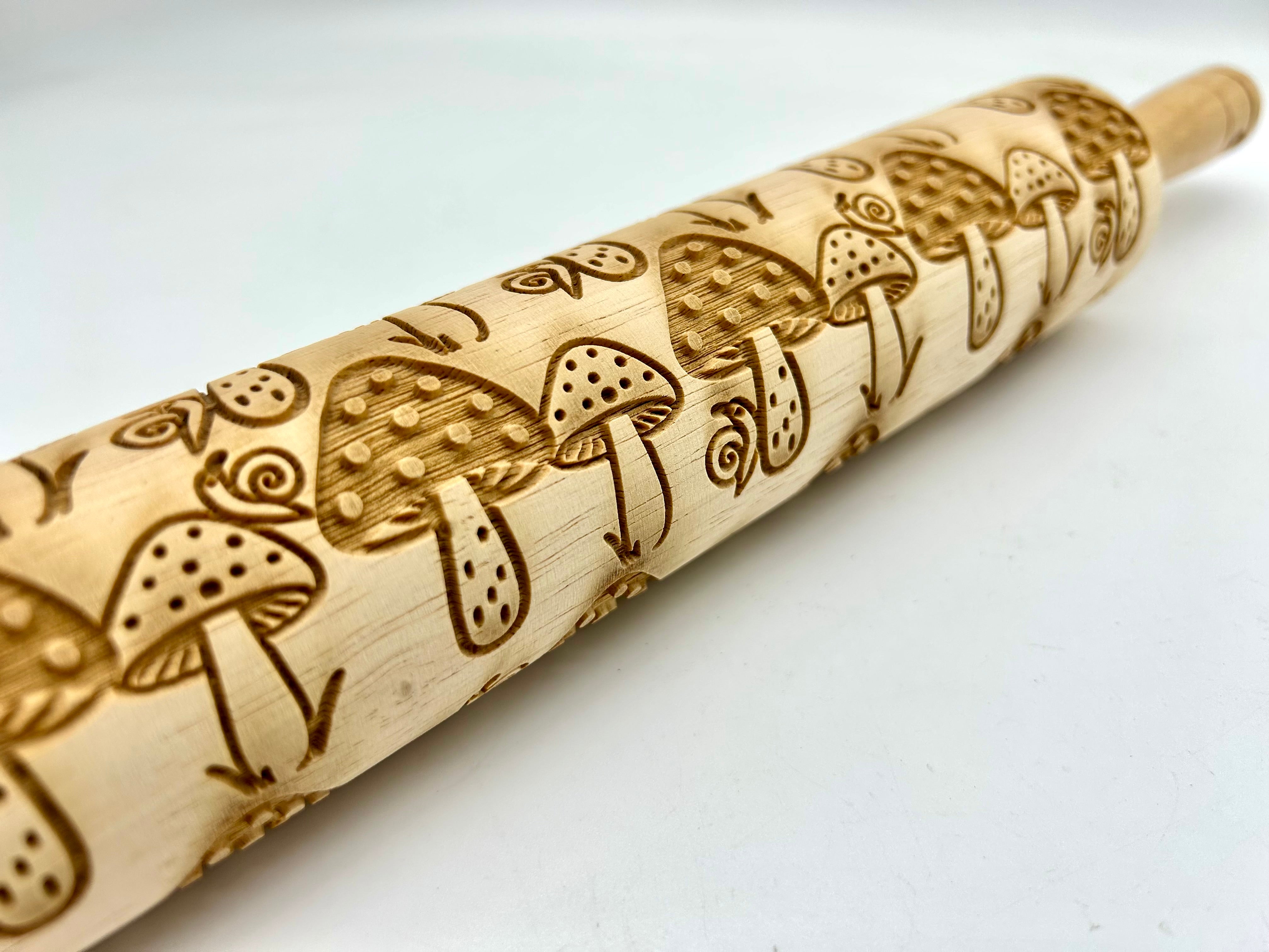 Mushroom Meander Embossed Rolling Pin