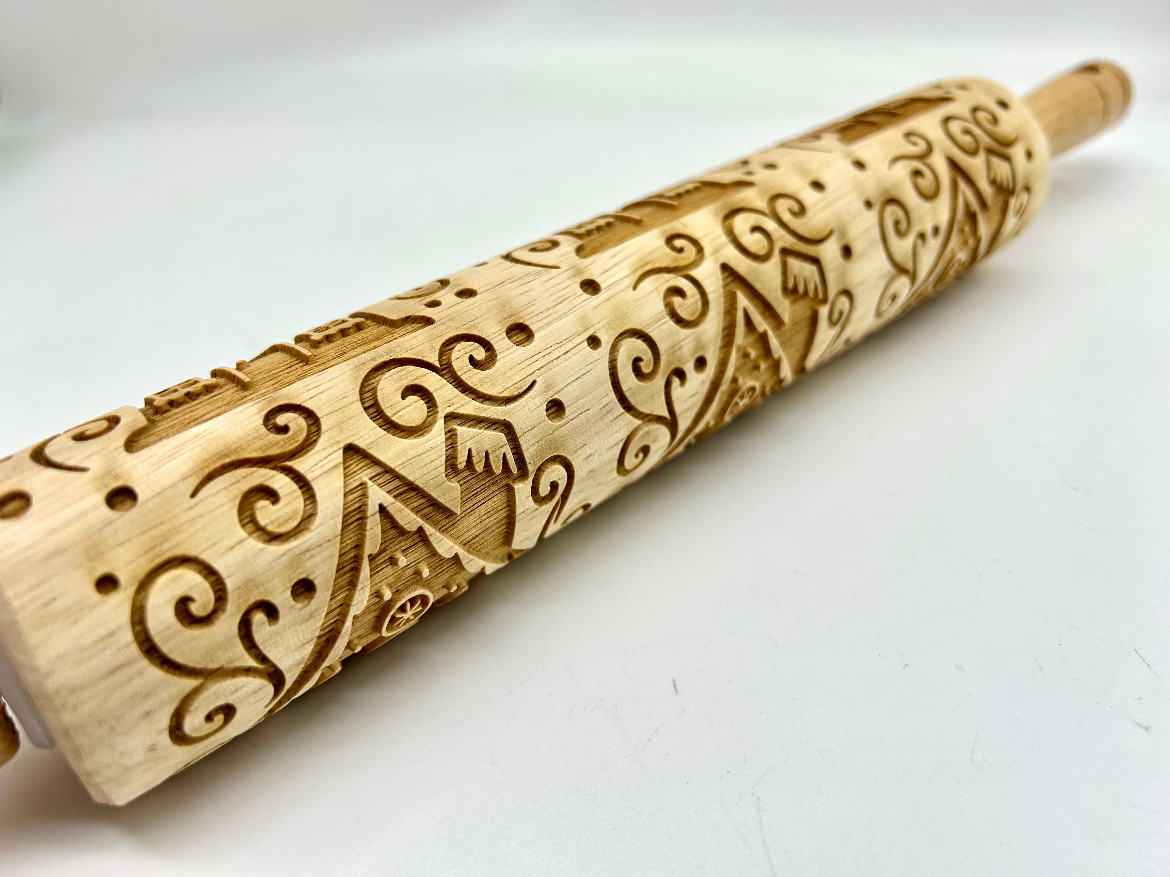 Gingerbread House Embossed Rolling Pin