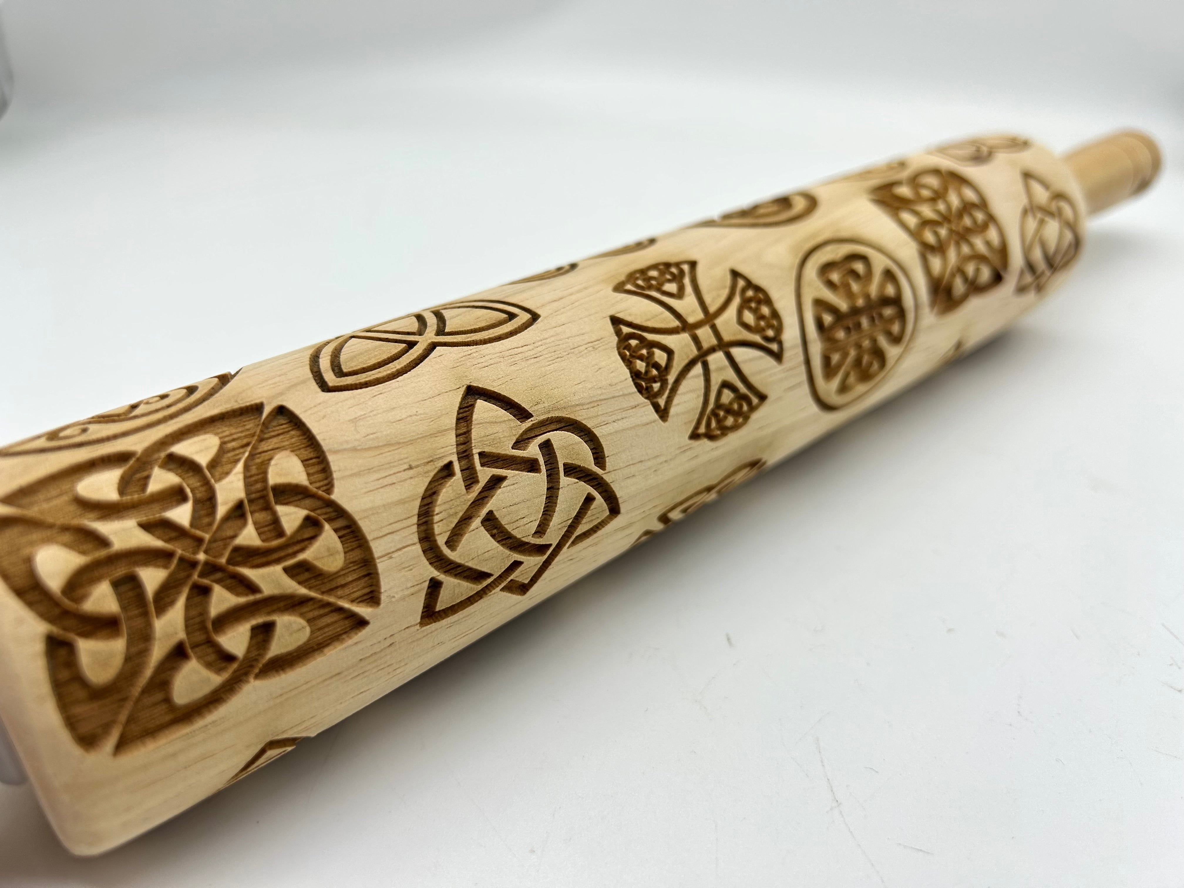 Celtic Symbols Embossed Rolling Pin