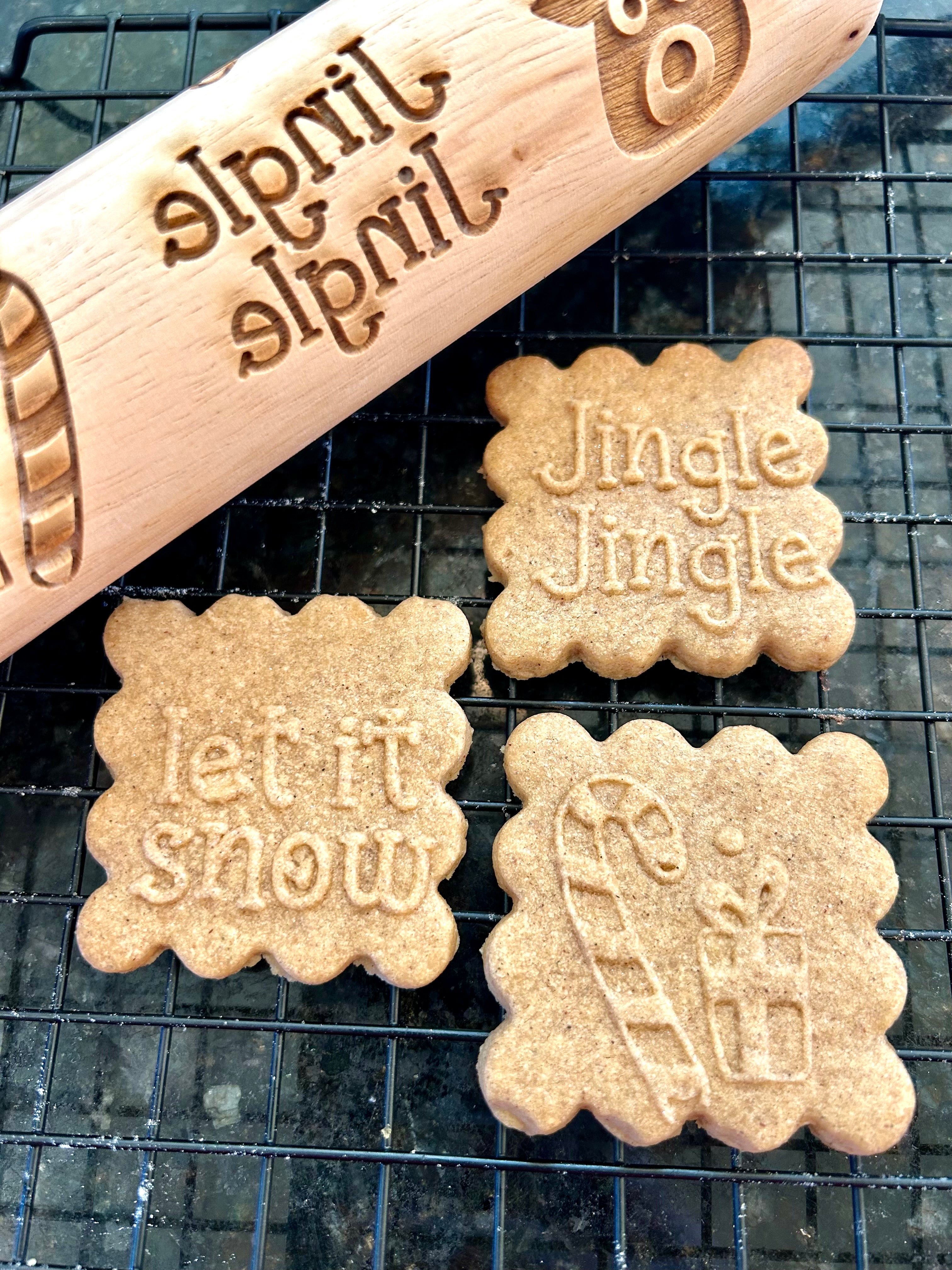 Fa La La Embossed Rolling Pin + Cookie Cutter