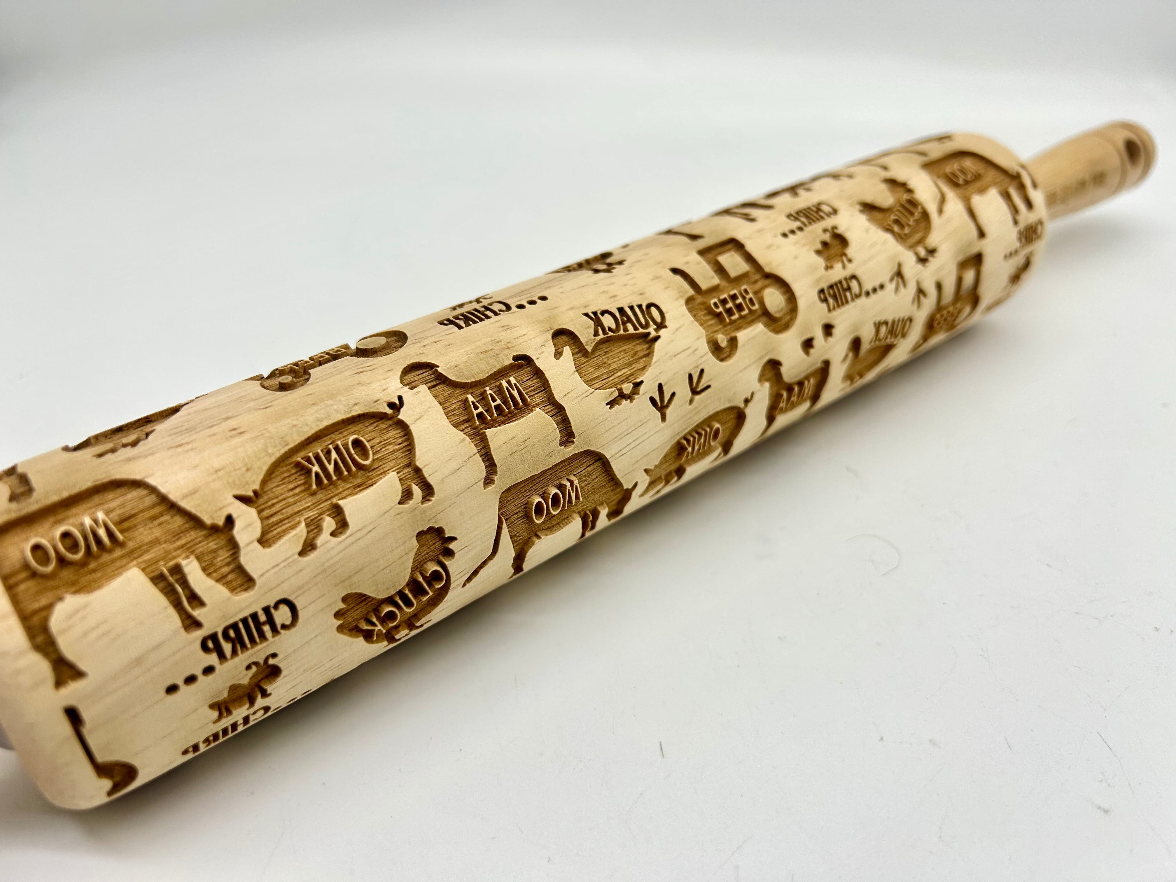 Oink Moo Embossed Rolling Pin