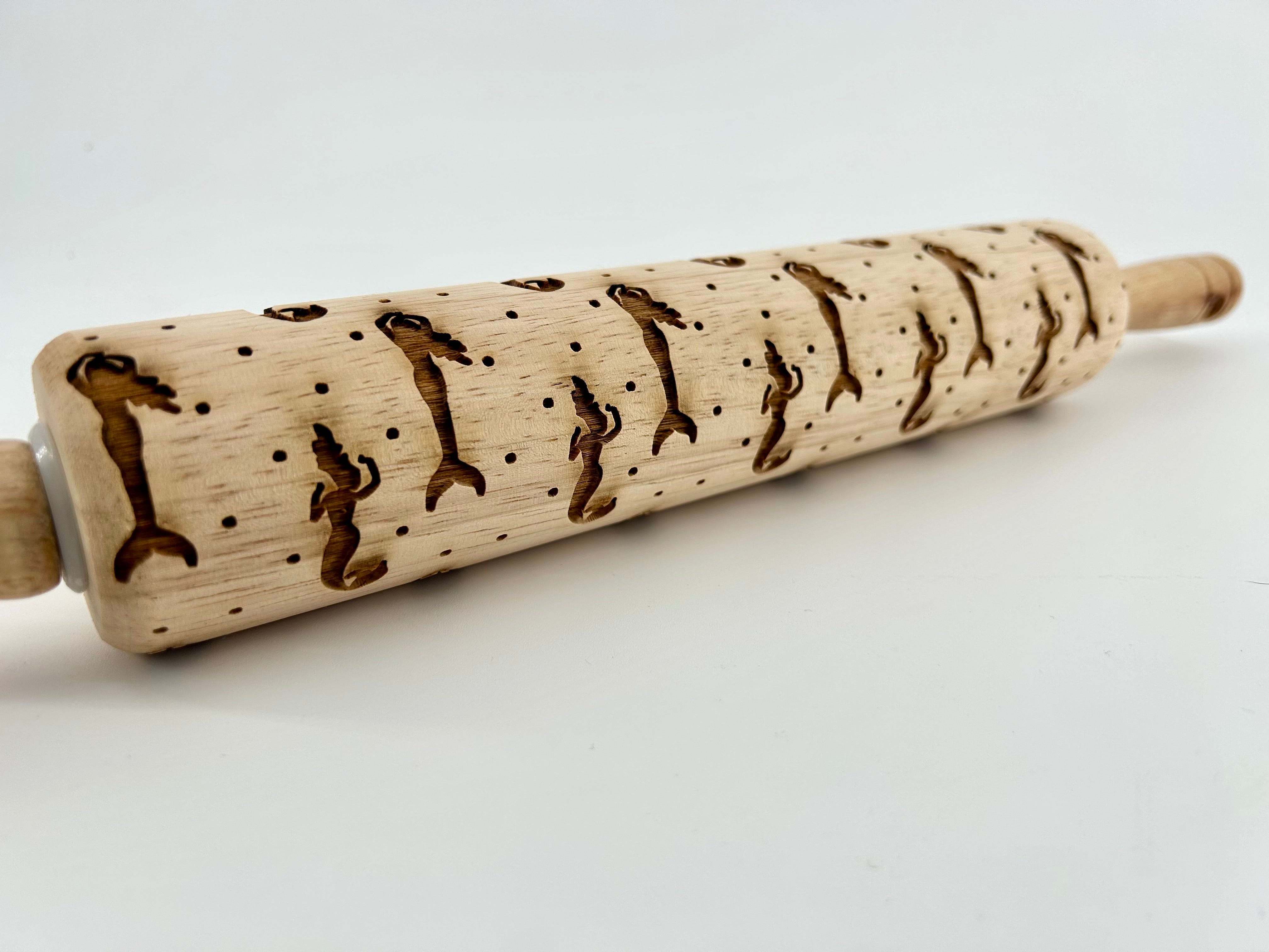 Mermaids Embossed Rolling Pin for Pottery Baking