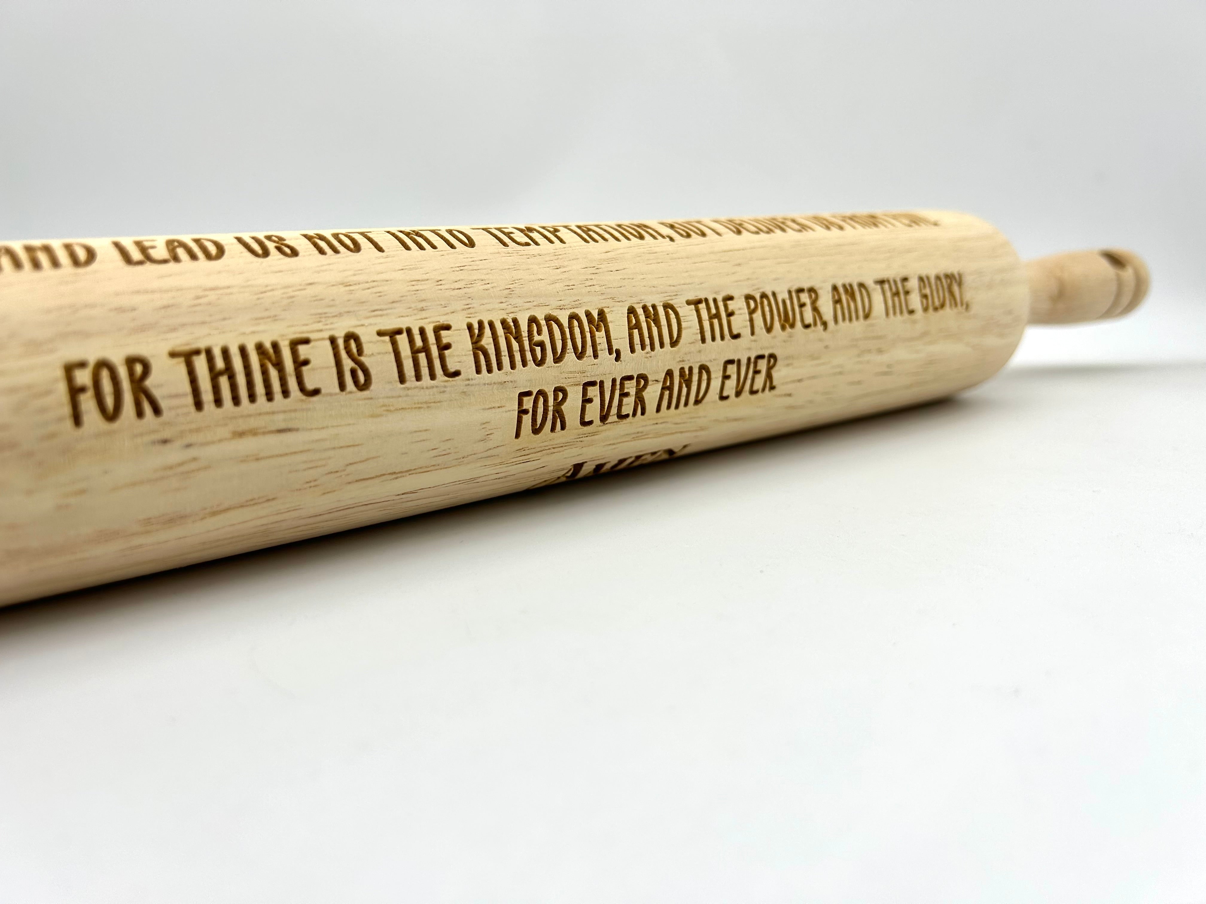 Embossed Rolling Pin: The Lord's Prayer Rolling Pin