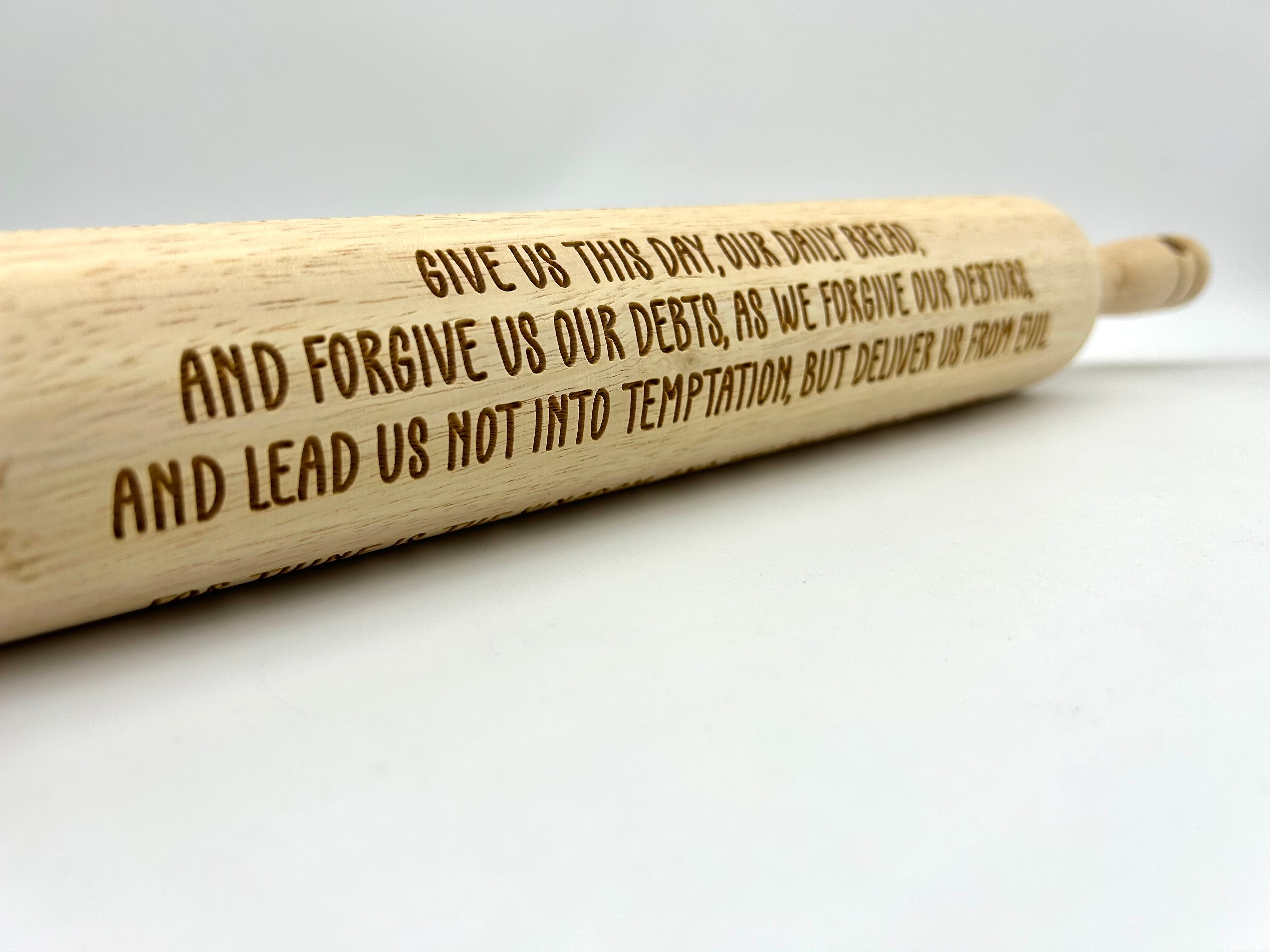 Embossed Rolling Pin: The Lord's Prayer Rolling Pin