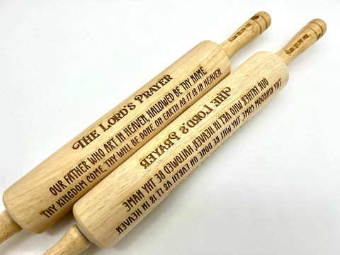 The Lord's Prayer Rolling Pin REVERSED TEXT