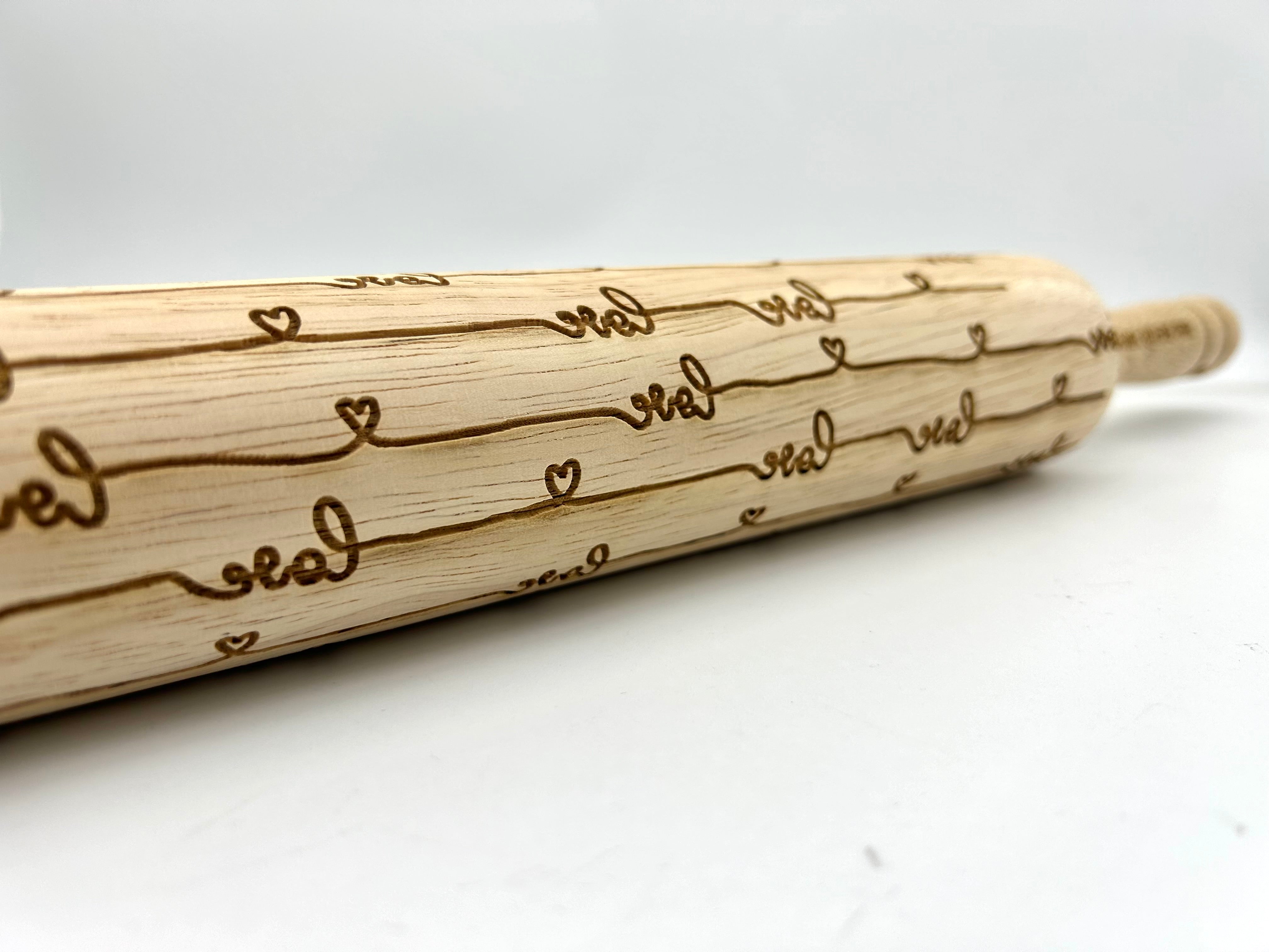 Love Embossed Rolling Pin for Pottery& Baking