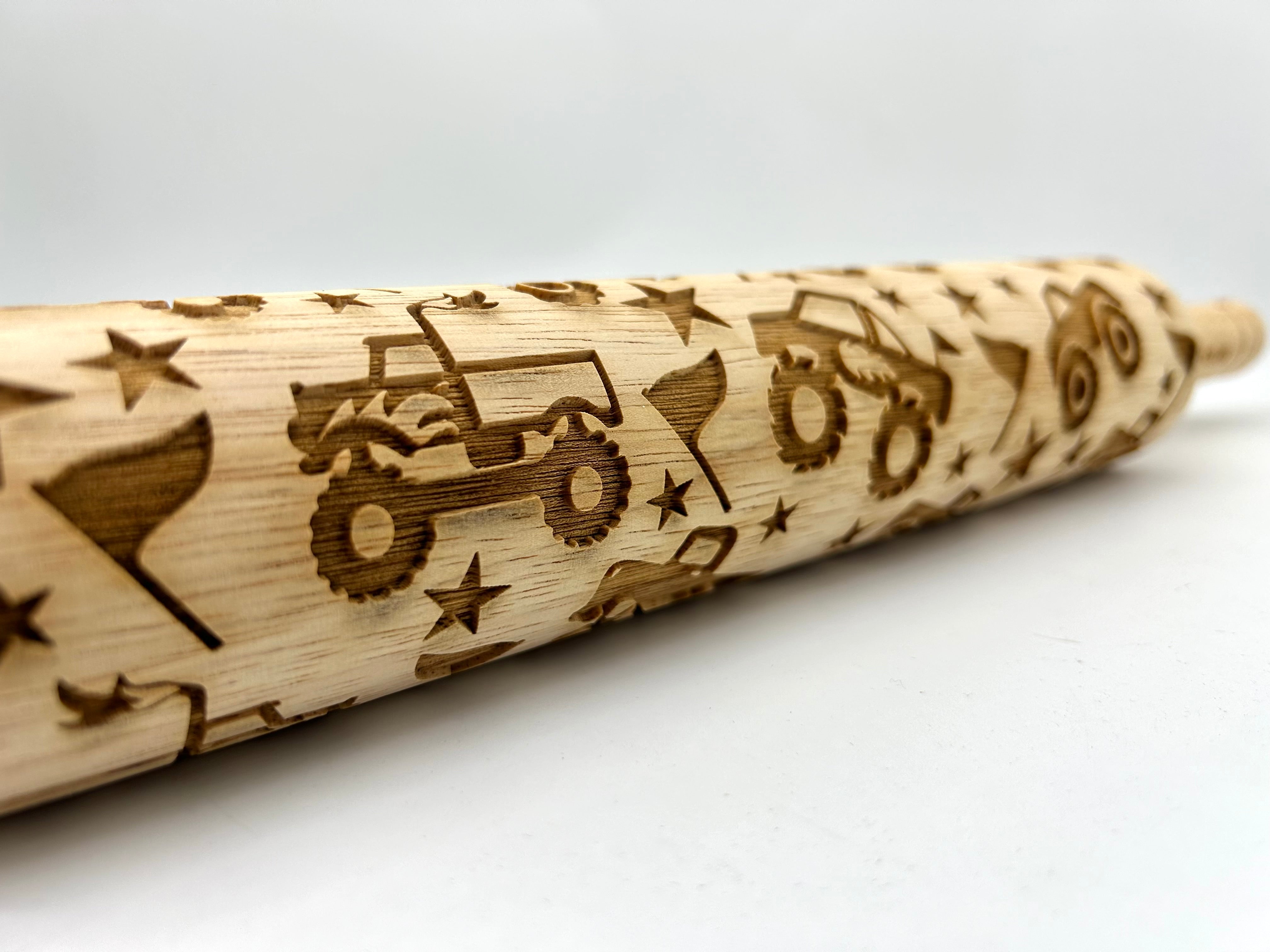 Monster Truck Embossed Rolling Pin for Baking