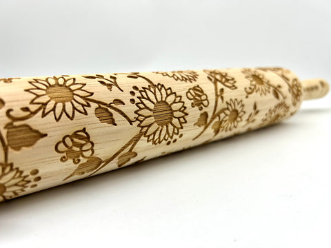 Sunflowers and Bees Rolling Pin