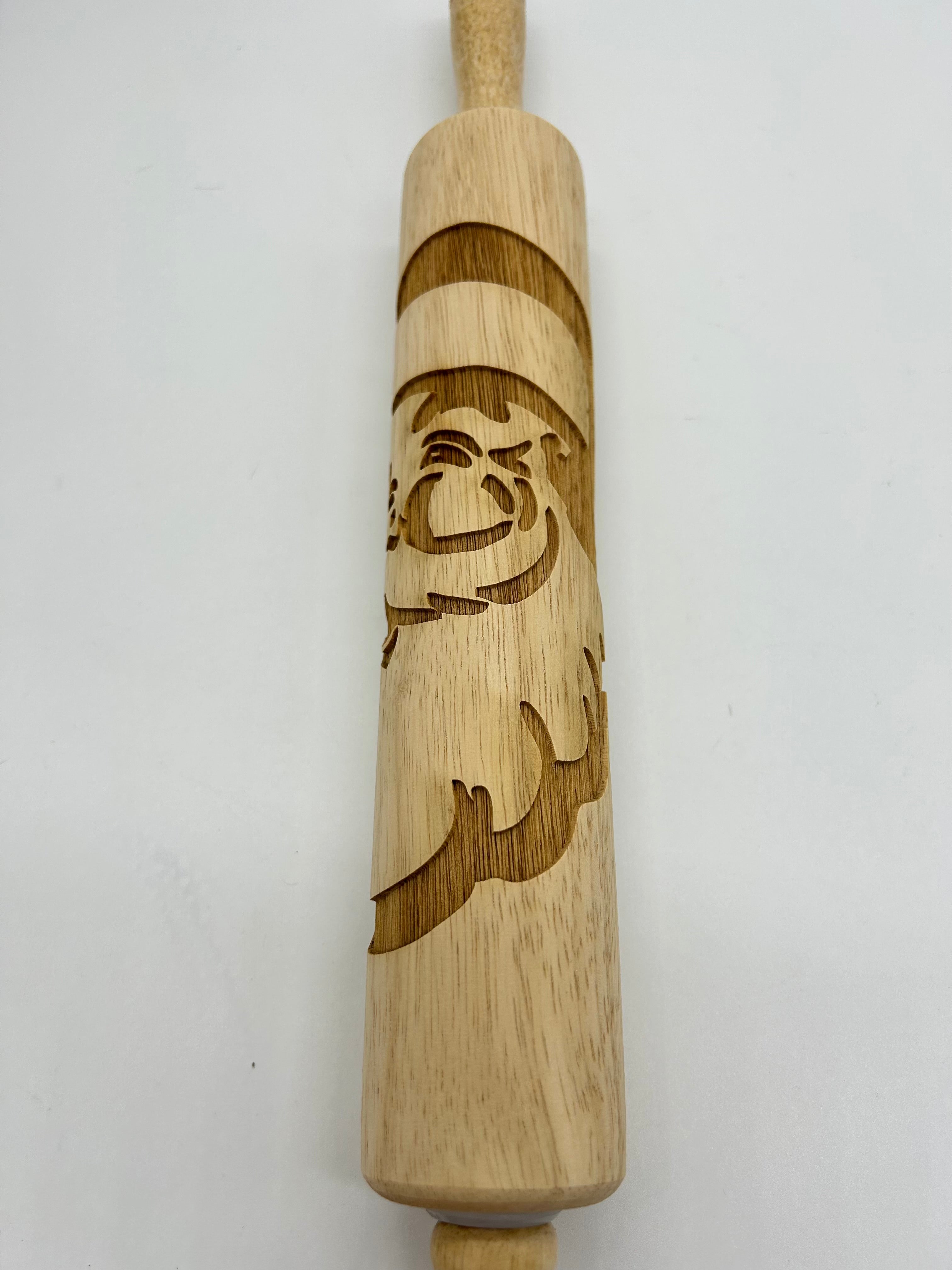 Santa Embossed Rolling Pin for Pottery LARGE IMAGE