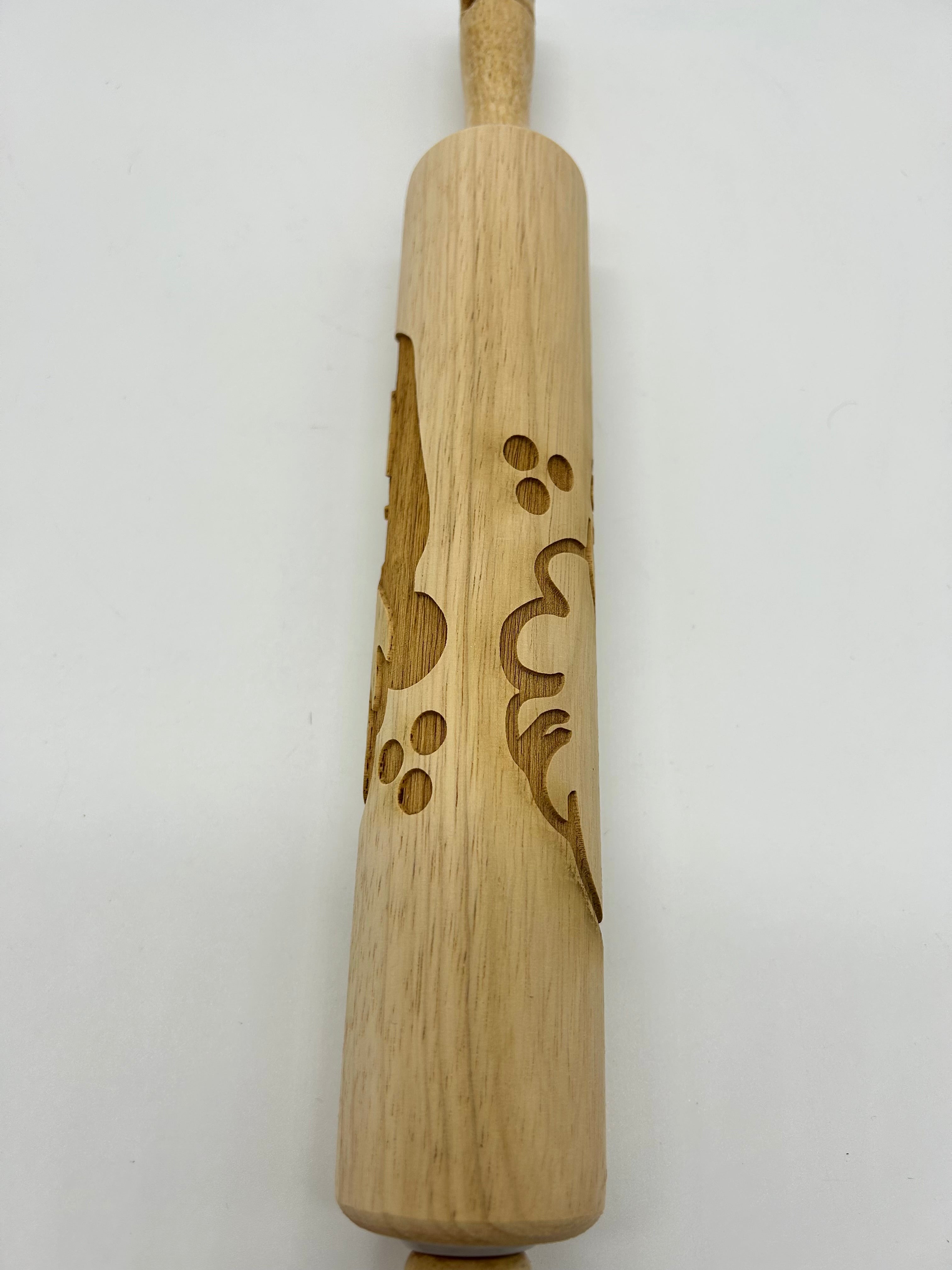 Santa Embossed Rolling Pin for Pottery LARGE IMAGE