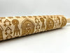 Spring Barn Embossed Rolling Pin for Pottery and Baking