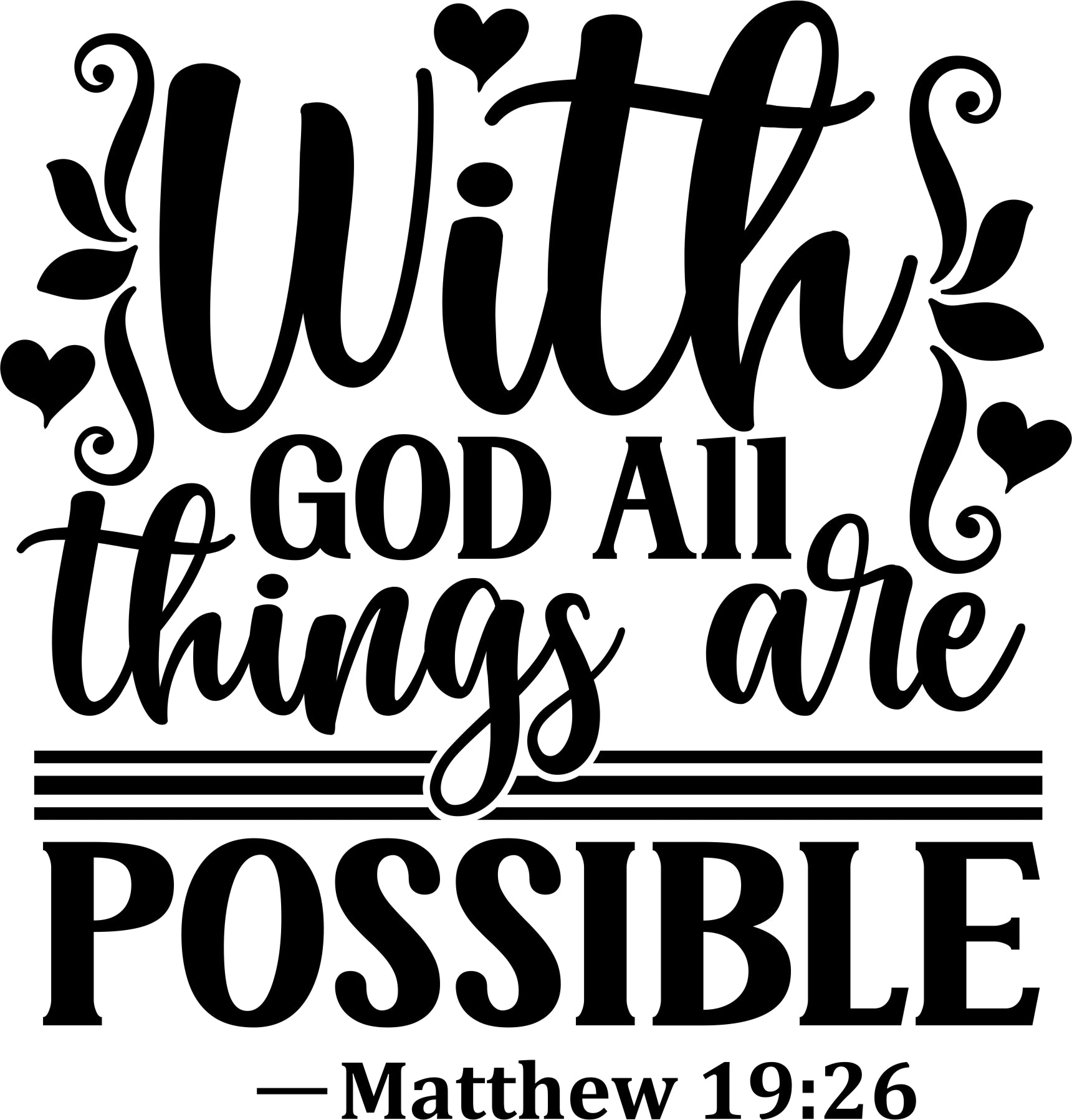 With God All Things Are Possible Embossed Rolling Pin  LARGE IMAGE