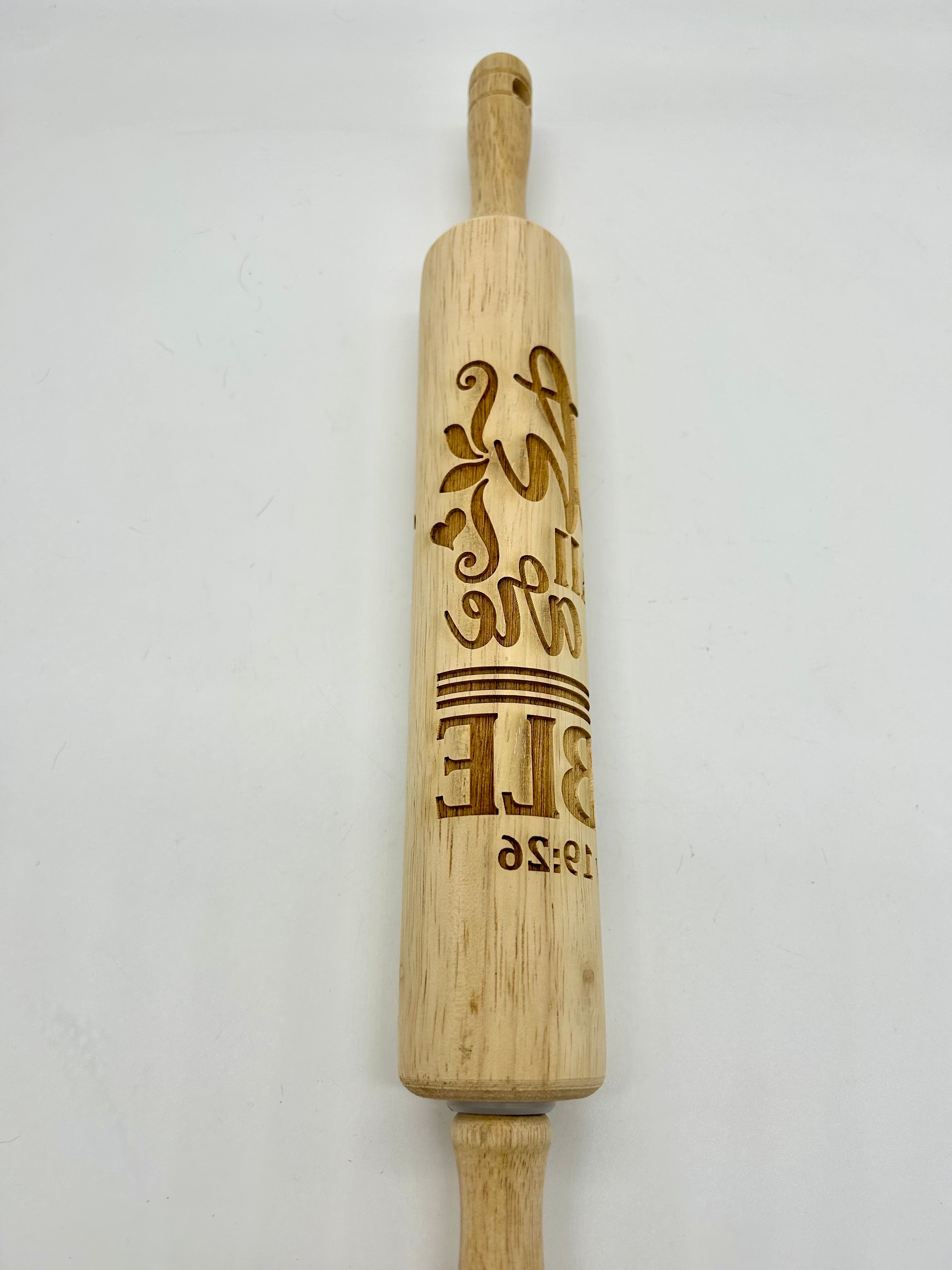 With God All Things Are Possible Embossed Rolling Pin  LARGE IMAGE