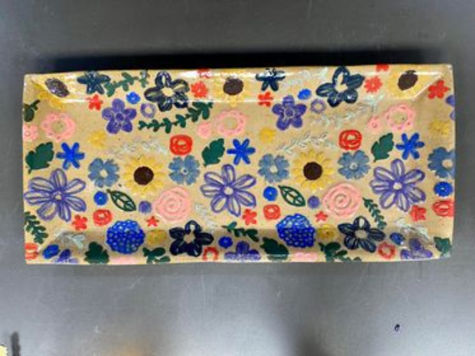 Embossed Boho Flowers Floral Rolling Pin