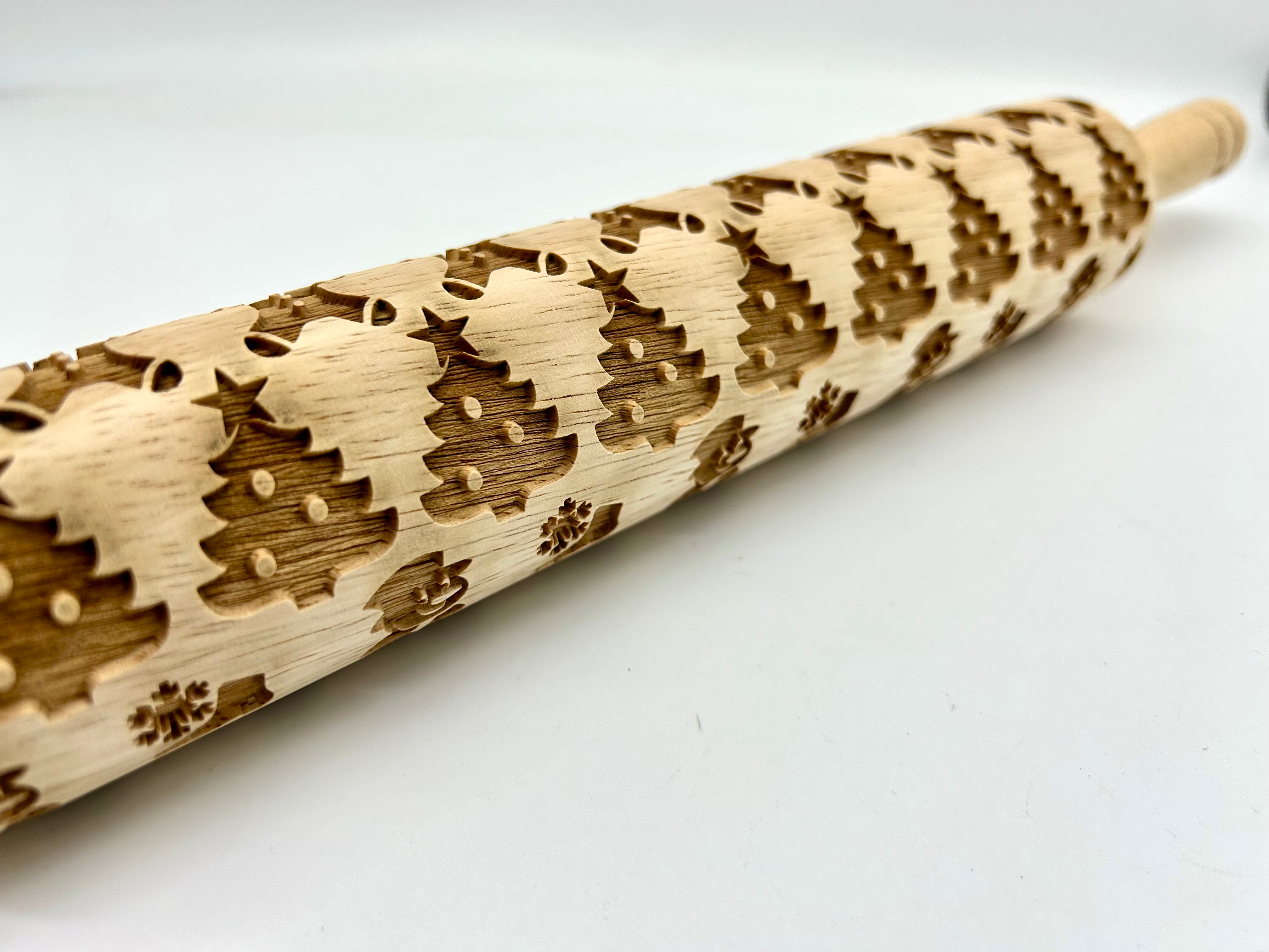 Festive Holiday Embossed Rolling Pin for Baking