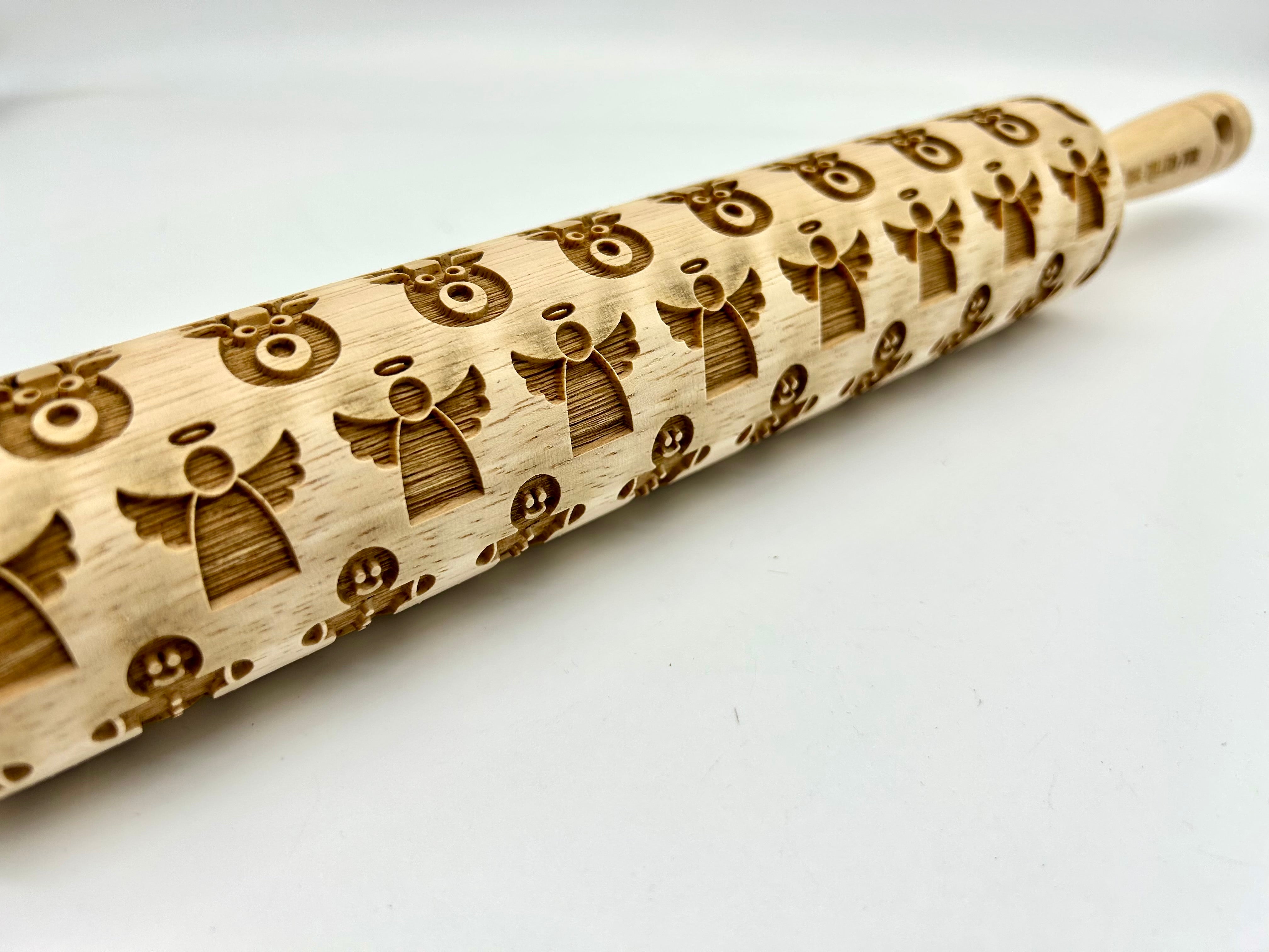 Festive Holiday Embossed Rolling Pin for Baking