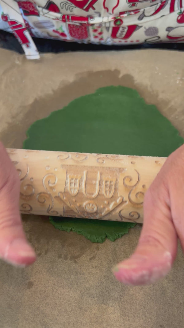 Gingerbread House Embossed Rolling Pin