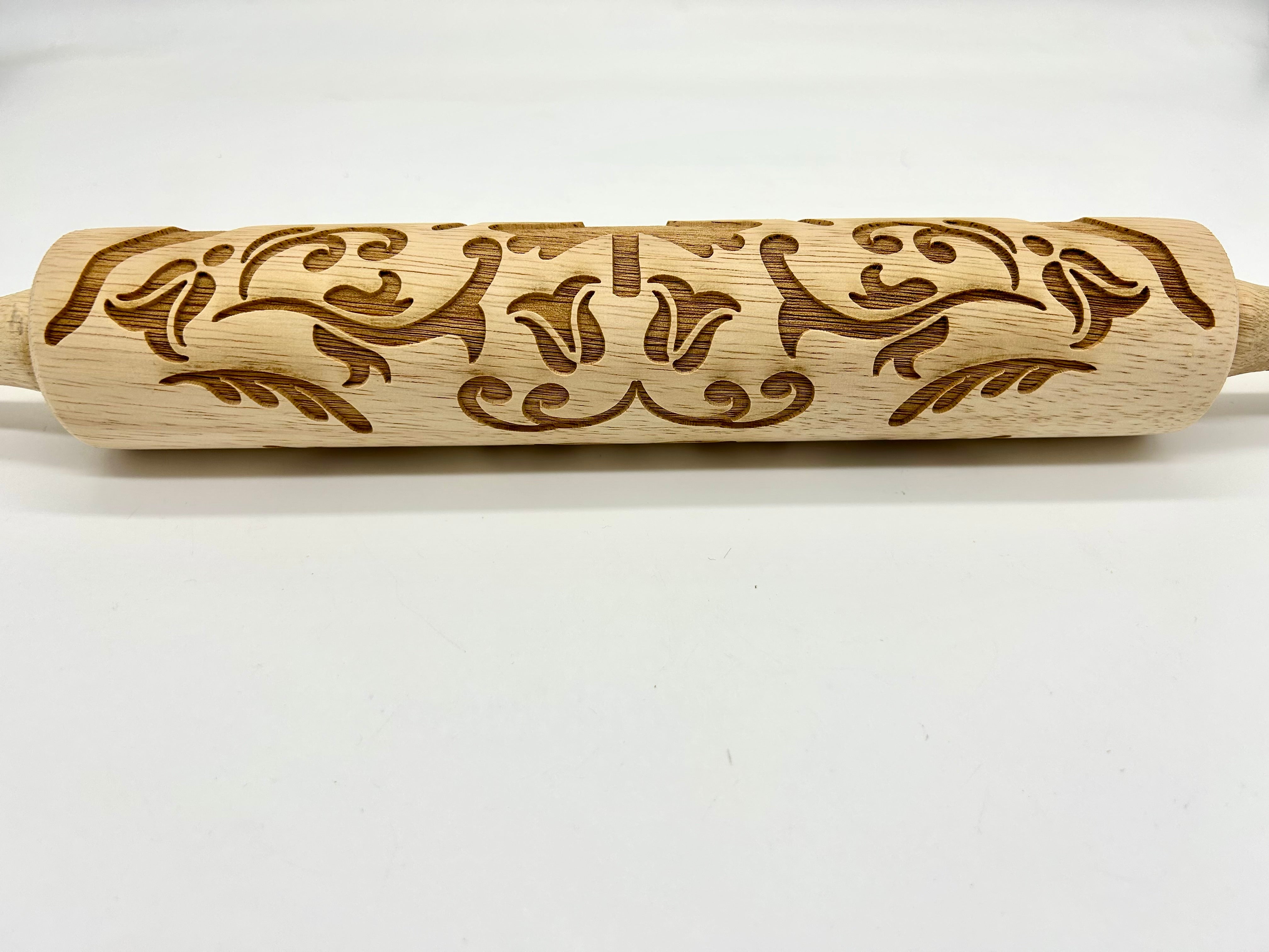 Embossed Prancing Reindeer Large Rolling Pin – Pottery