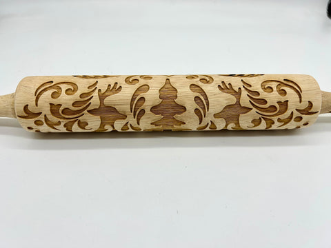 Prancing Reindeer Rolling Pin LARGE IMAGE