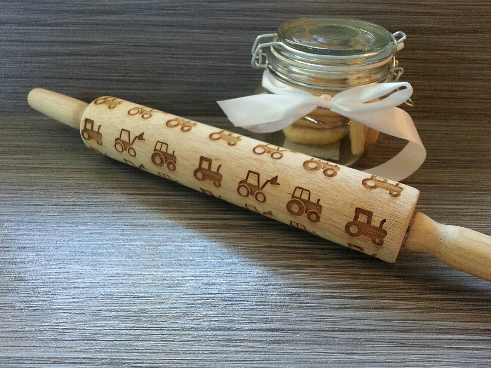 Tractors Embossed Rolling Pin for Baking and Pottery