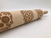 Sugar Skull Embossed Rolling Pin for baking, pottery and home decor