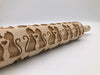 Kissing Cats Embossed Rolling Pin - Baking & Pottery