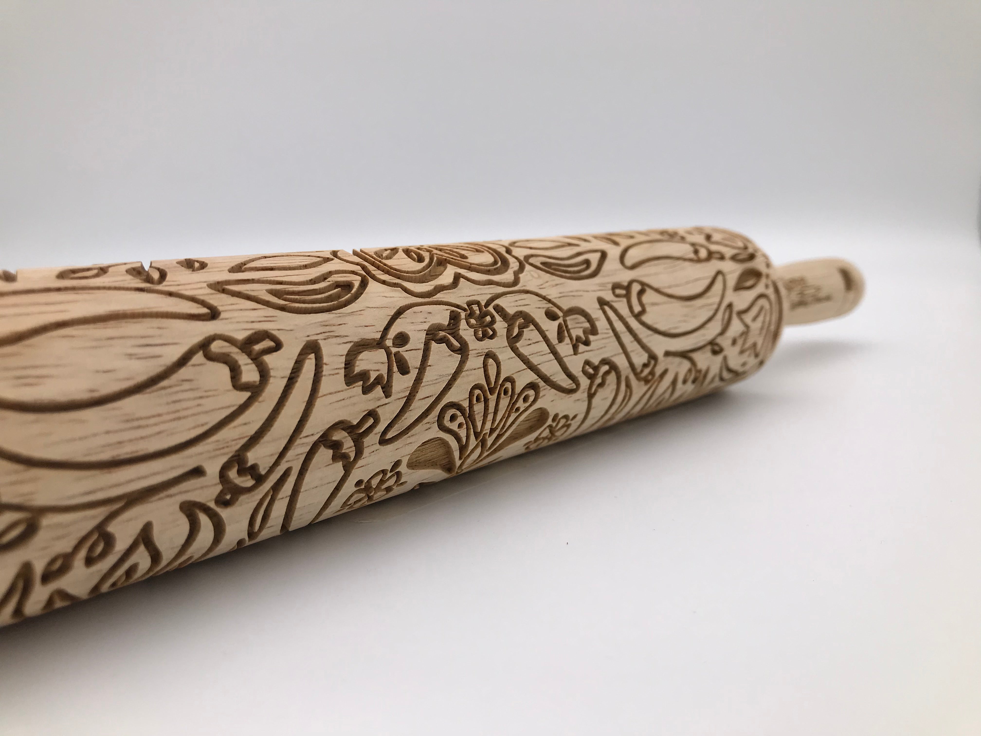 Embossed Pueblo Chili Peppers Rolling Pin for Baking