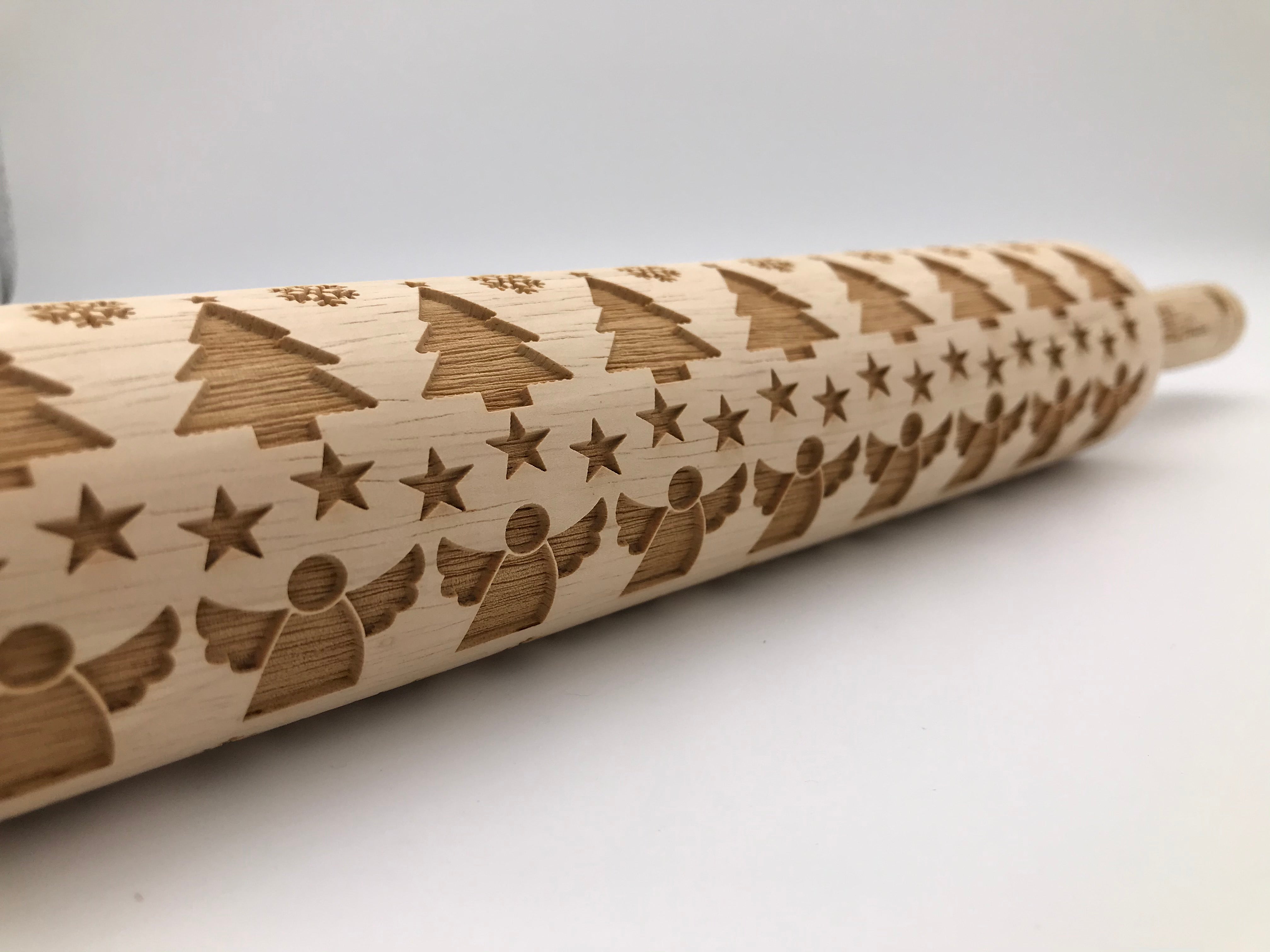 Embossed Quilted Christmas Rolling Pin – Holiday Baking