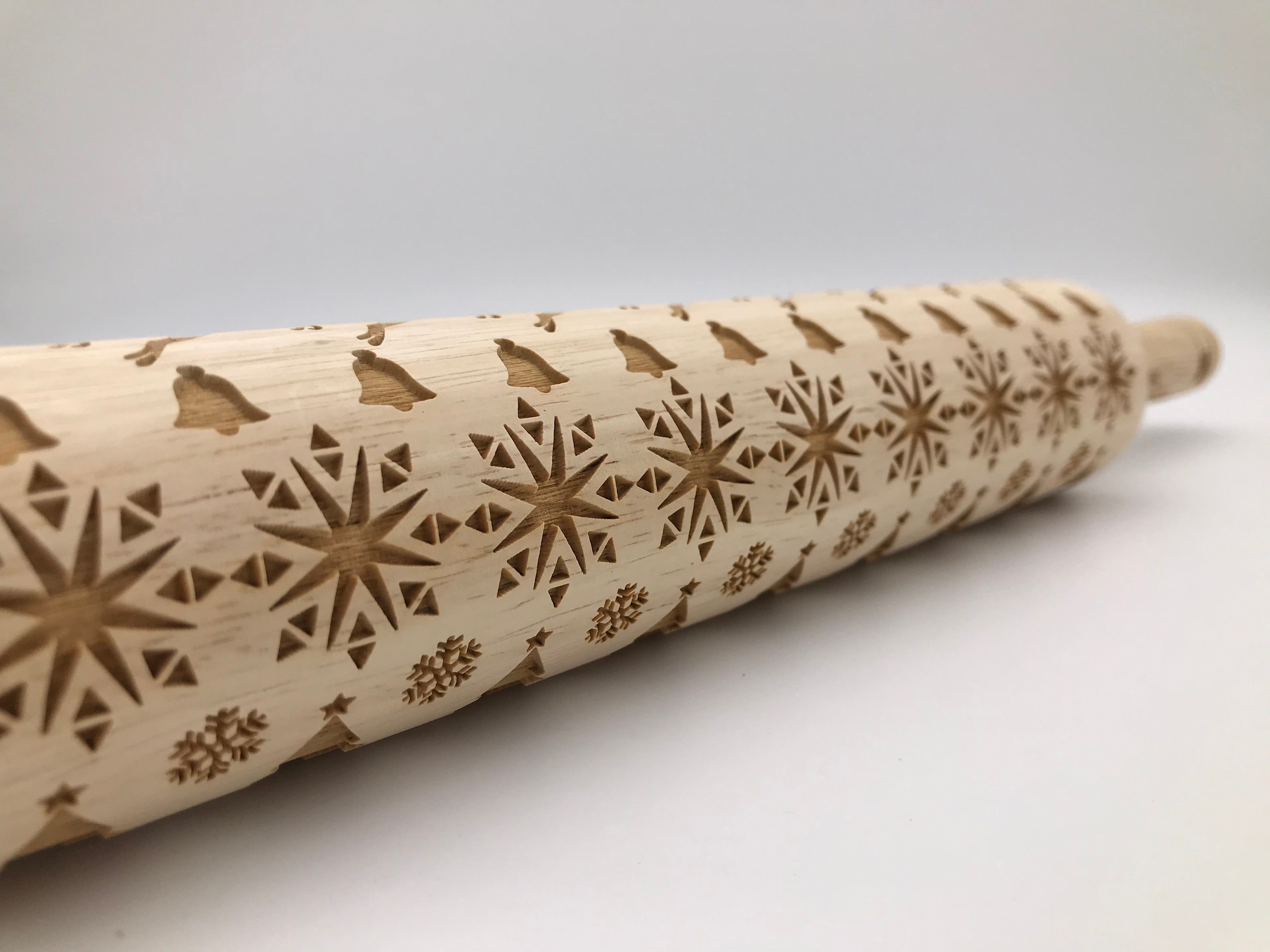 Embossed Quilted Christmas Rolling Pin – Holiday Baking