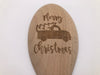 Whimsical Wooden Spoon - "Merry Christmas" with truck