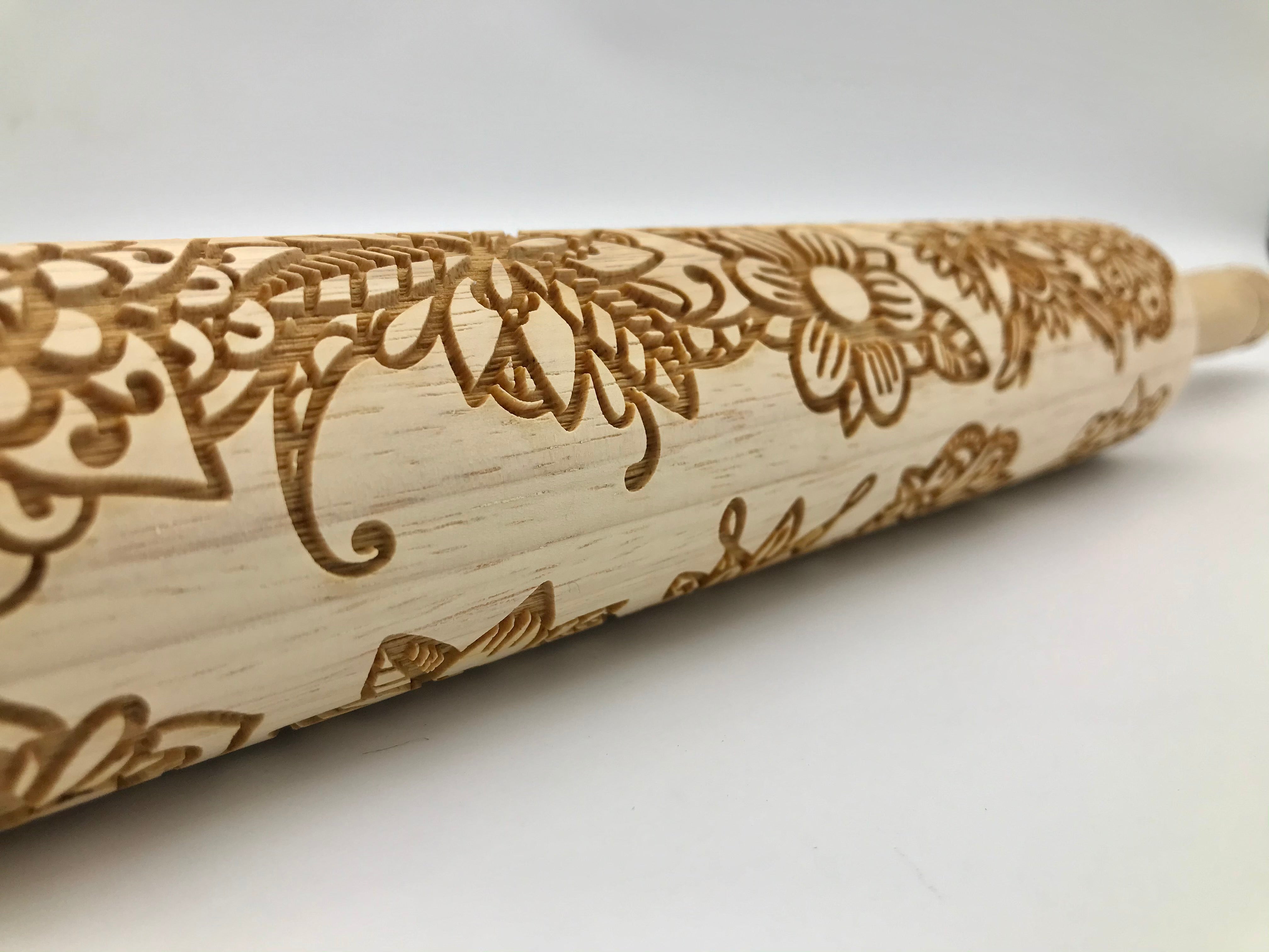 Mandala Embossed Rolling Pin – Pottery & Baking