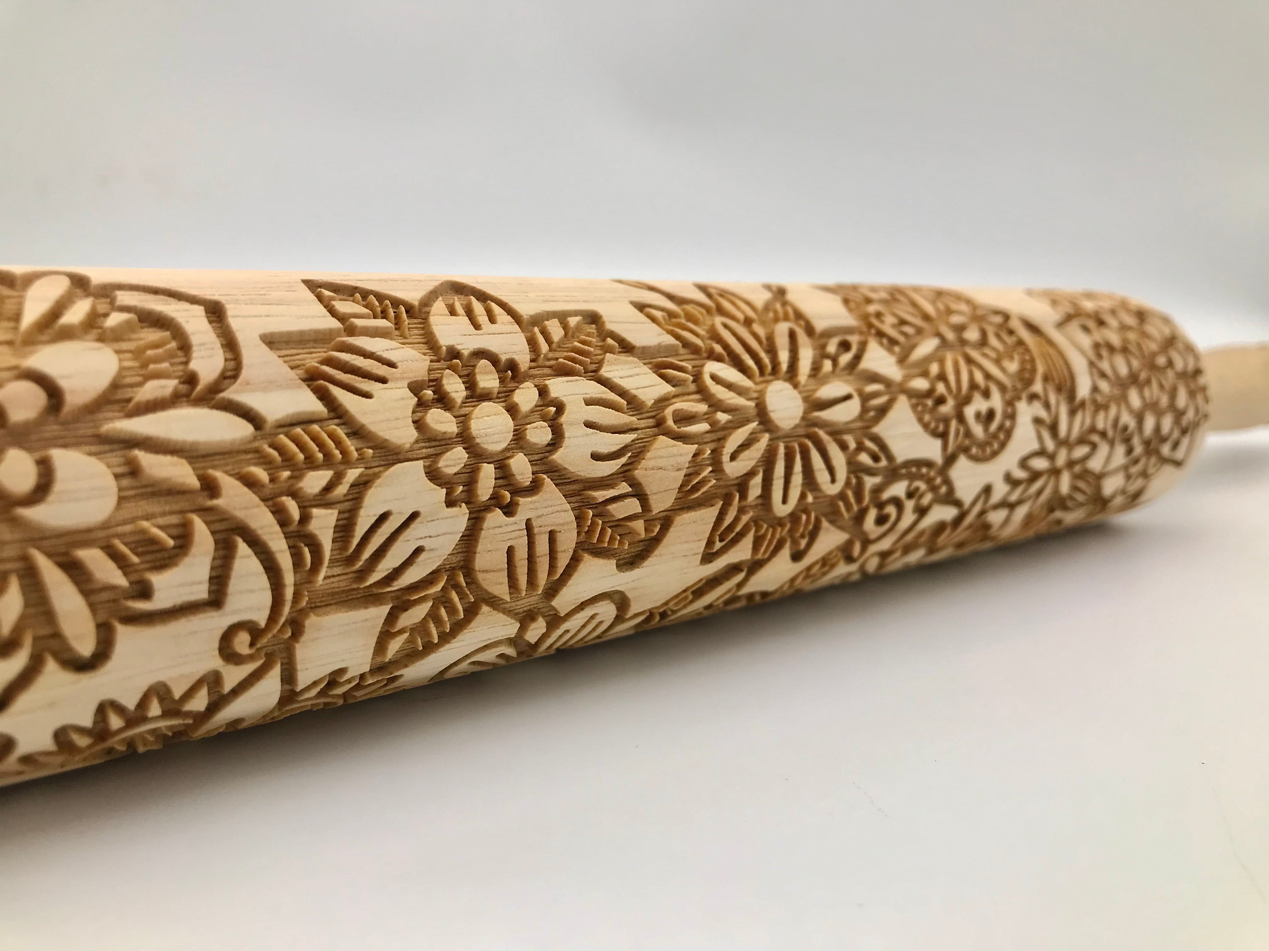 Mandala Embossed Rolling Pin – Pottery & Baking