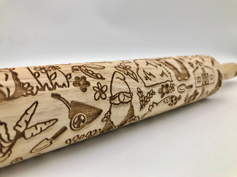 Farmer Gnomes Embossed Rolling Pin – Baking & Crafting