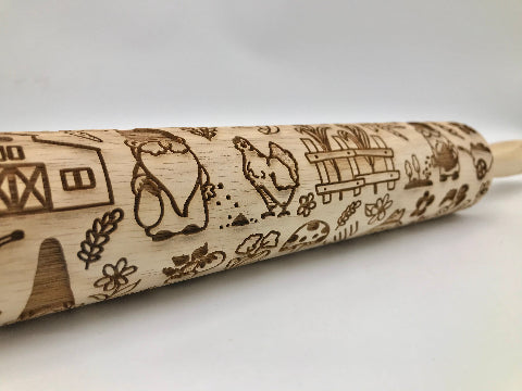 Farmer Gnomes Embossed Rolling Pin – Baking & Crafting