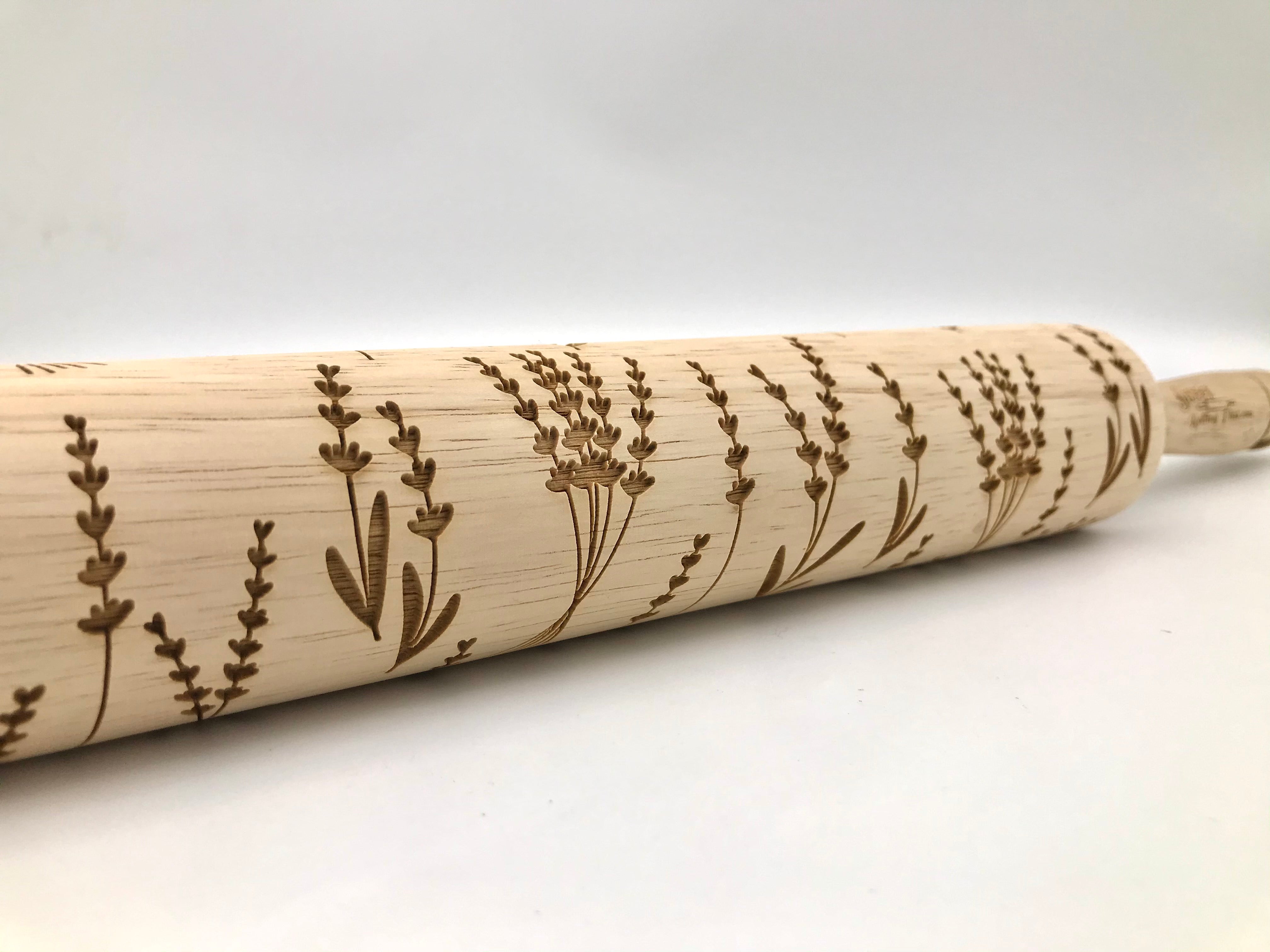 Lavender Flowers Embossed Rolling Pin- Baking & Pottery