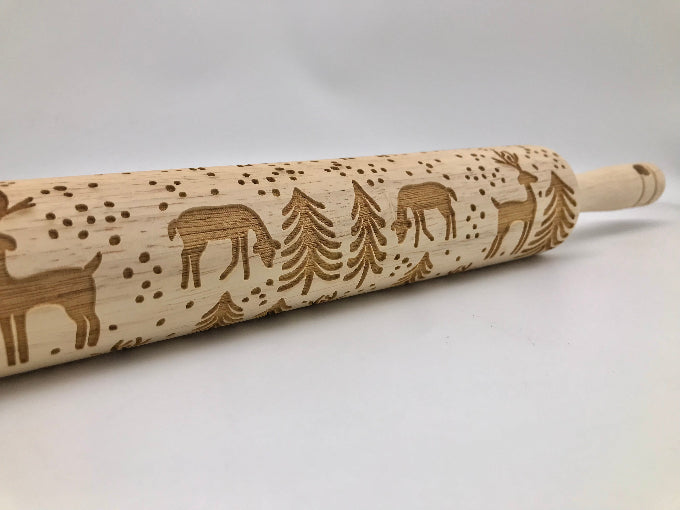 Deer and Trees Embossed Rolling Pin – Pottery & Baking