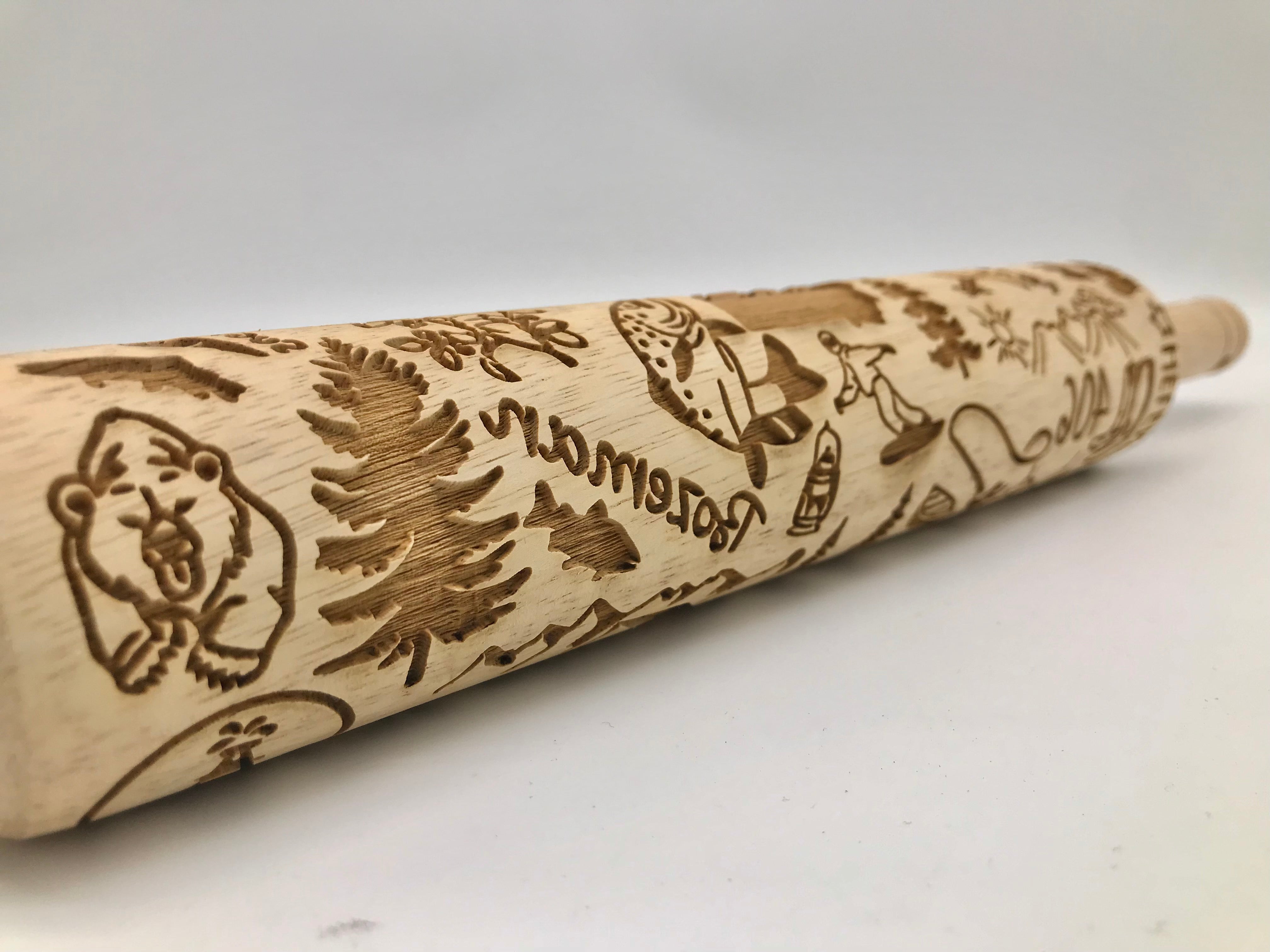 Montana State Embossed Rolling Pin - Baking and Pottery