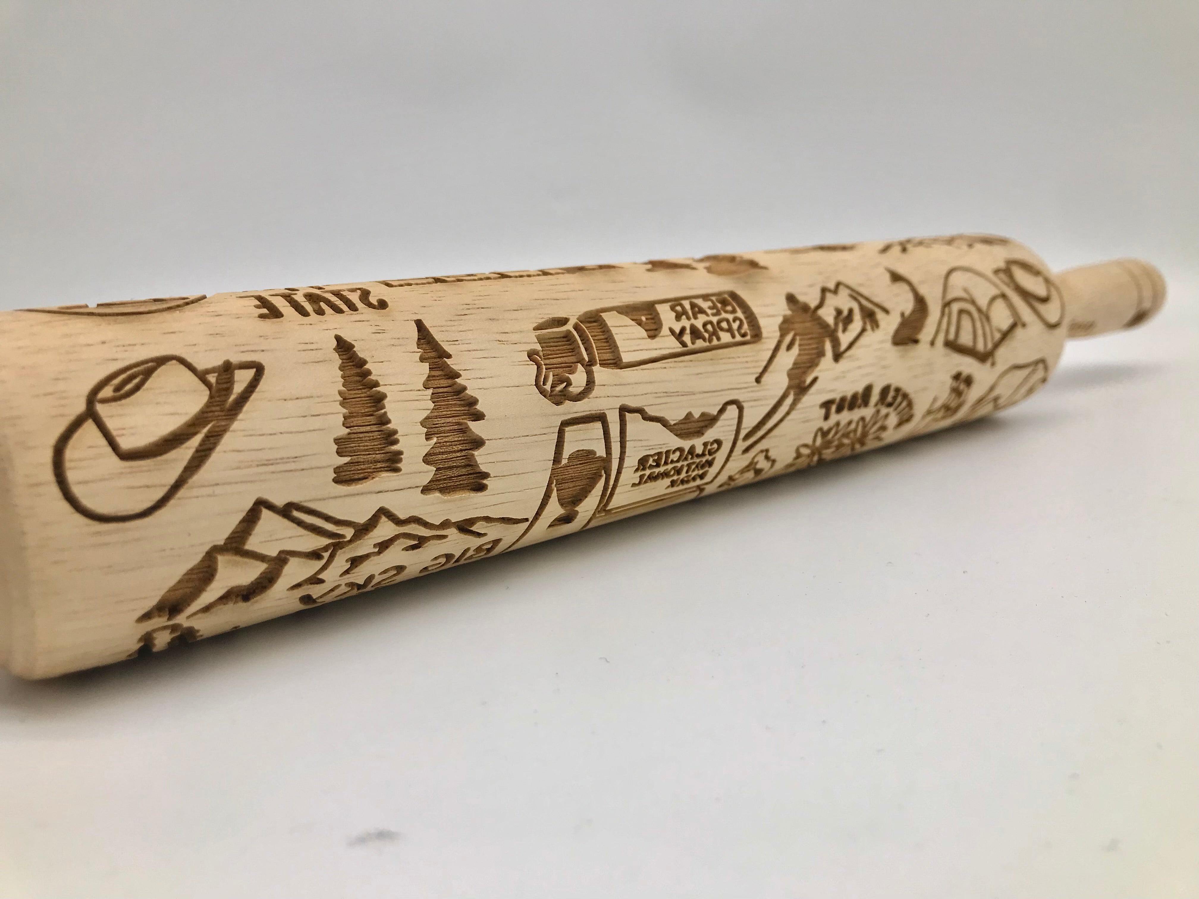 Montana State Embossed Rolling Pin - Baking and Pottery