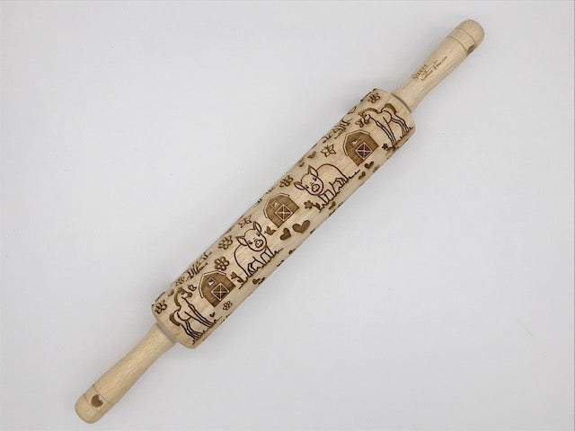 Embossed Baby Farm Animals Rolling Pin –Bakers & Potters