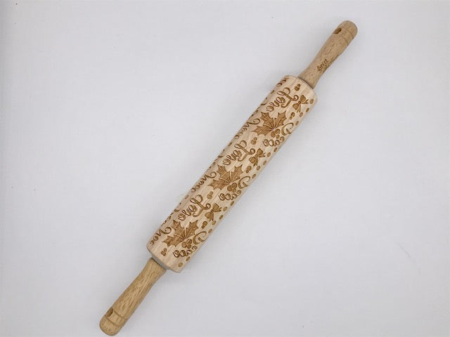 Mistletoe Peace Love Noel Embossed Rolling Pin