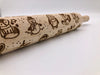 Embossed Christmas Candies Rolling Pin- Baking & Pottery