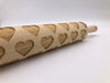 Large Hearts Embossed Rolling Pin for Pottery and Baking