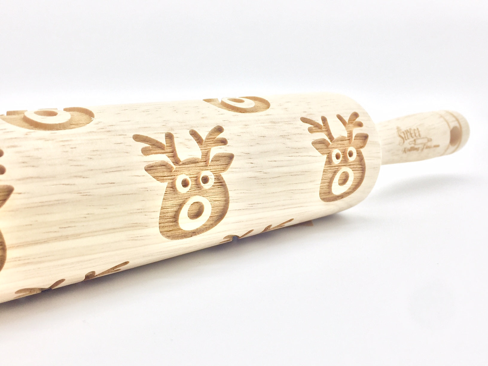 Goofy Reindeer Embossed Rolling Pin for Baking Pottery