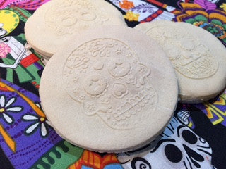 Sugar Skull Embossed Rolling Pin for baking, pottery and home decor