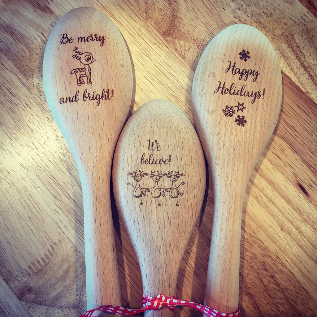 Wooden Spoon - BE MERRY AND BRIGHT