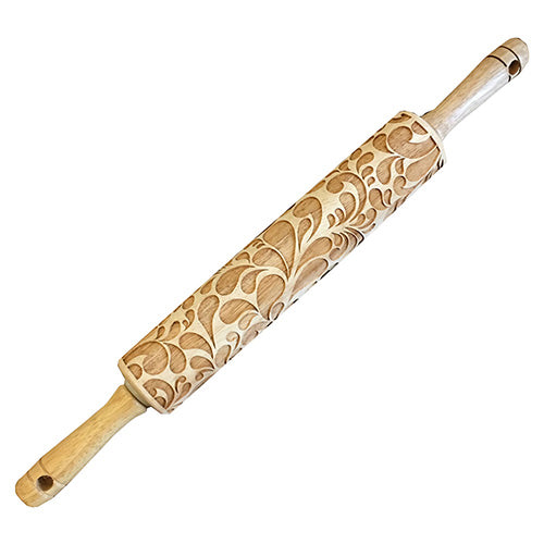 Floral Swirl Embossed Rolling Pin – Baking & Crafting