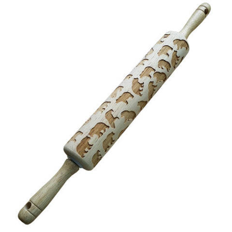 Embossed Bear Rolling Pin - Pottery & Baking